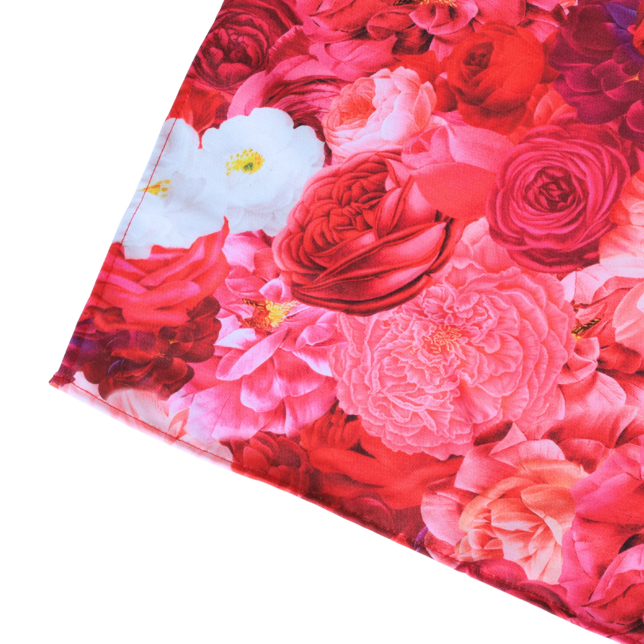 Floral Peony Roses 60"x120" Rectangular Tablecloth - Fuchsia - Image 5