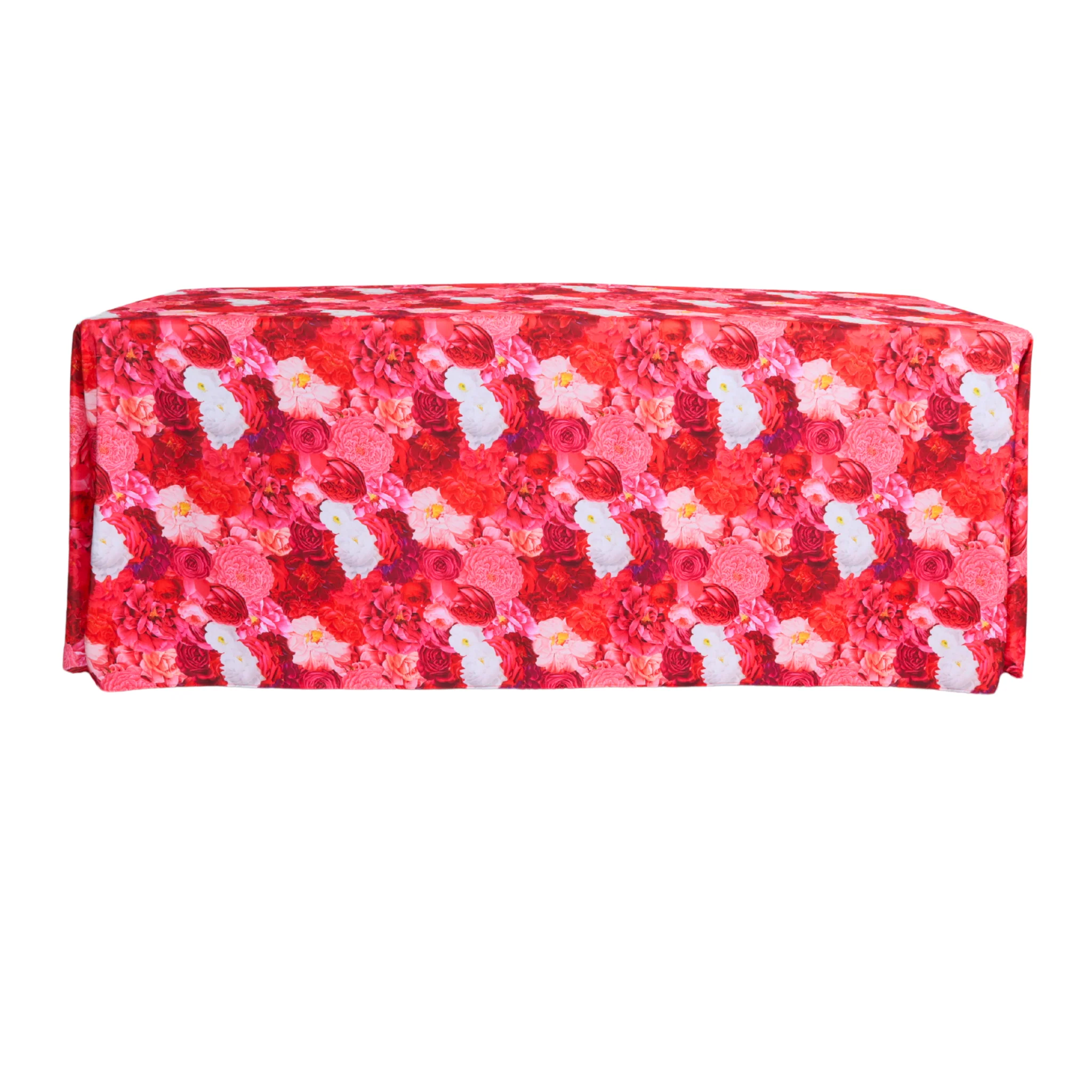 Floral Peony Roses 90"x156" Rectangular Tablecloth - Fuchsia - Image 4