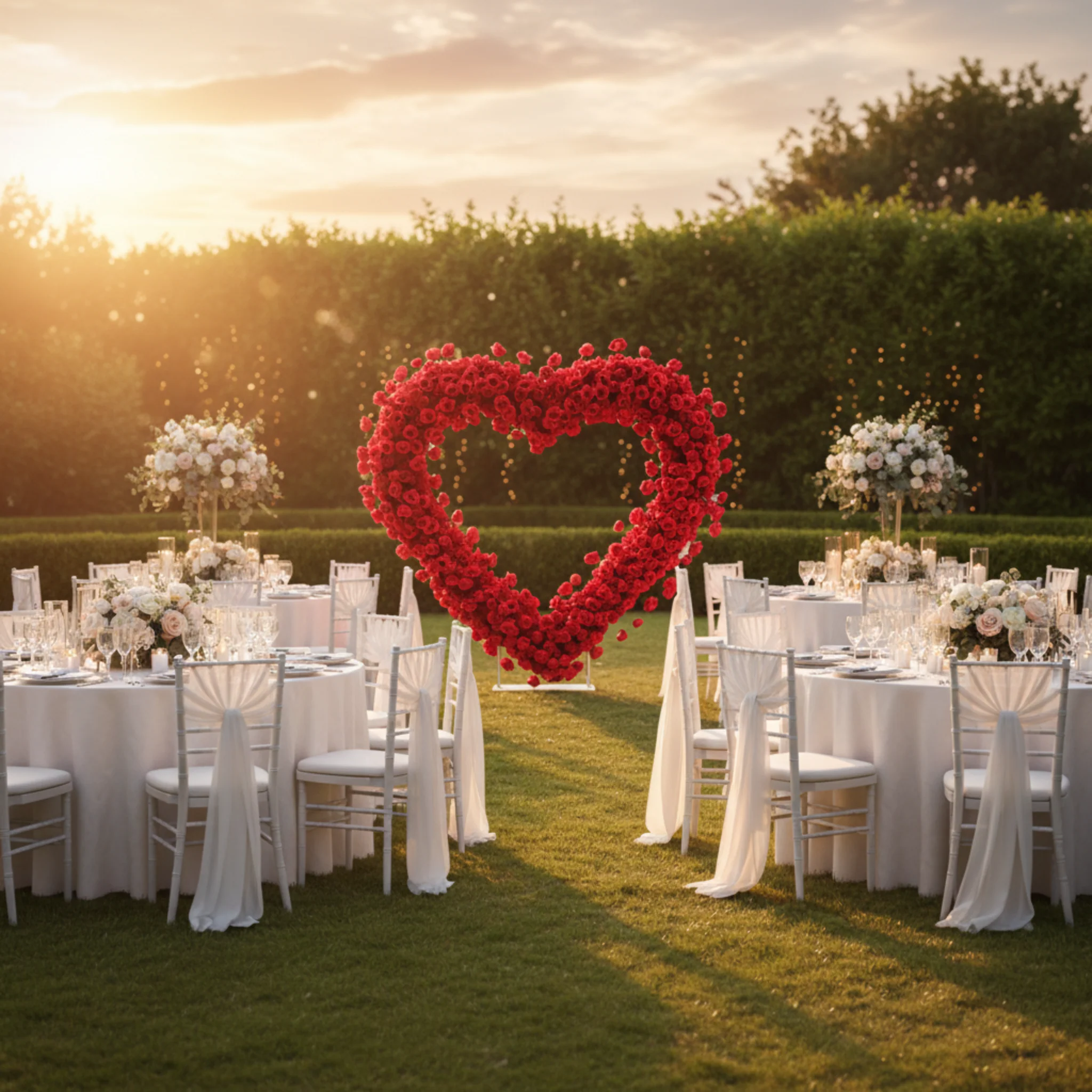 Floral 3D Backdrop for Open Heart Stand - Red - Image 15