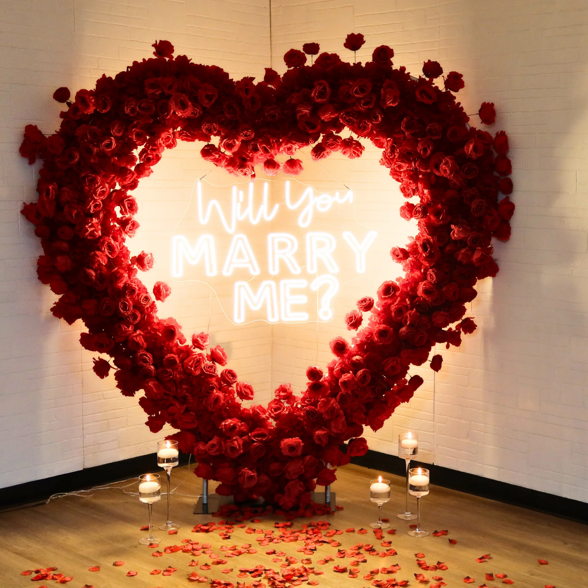 Floral 3D Backdrop for Open Heart Stand - Red - Image 3
