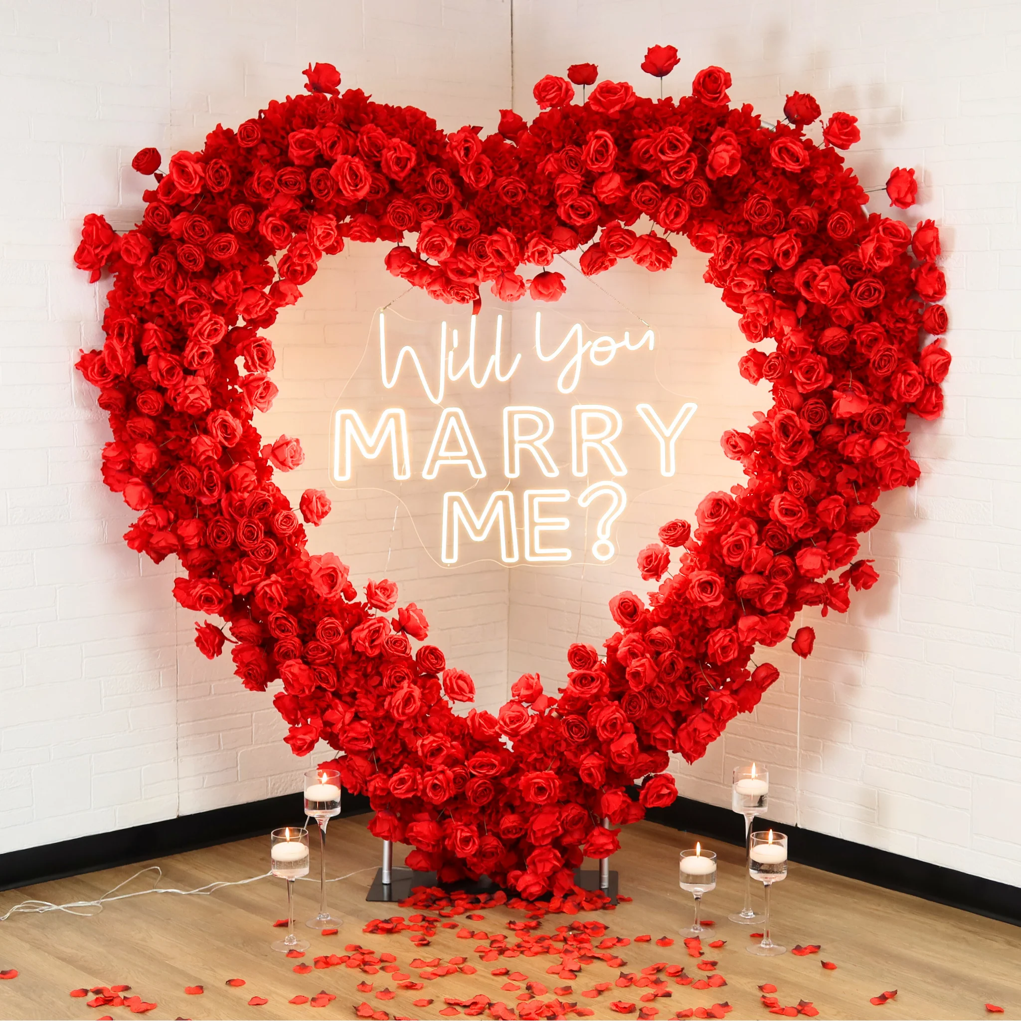 Floral 3D Backdrop for Open Heart Stand - Red - Image 4