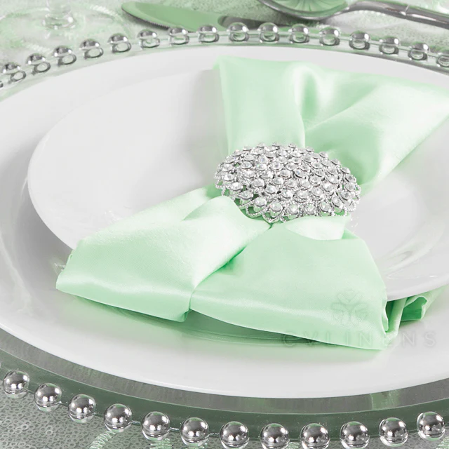 Flower Brooch Rhinestone Chair Pin Sash Buckle - Silver - Image 3
