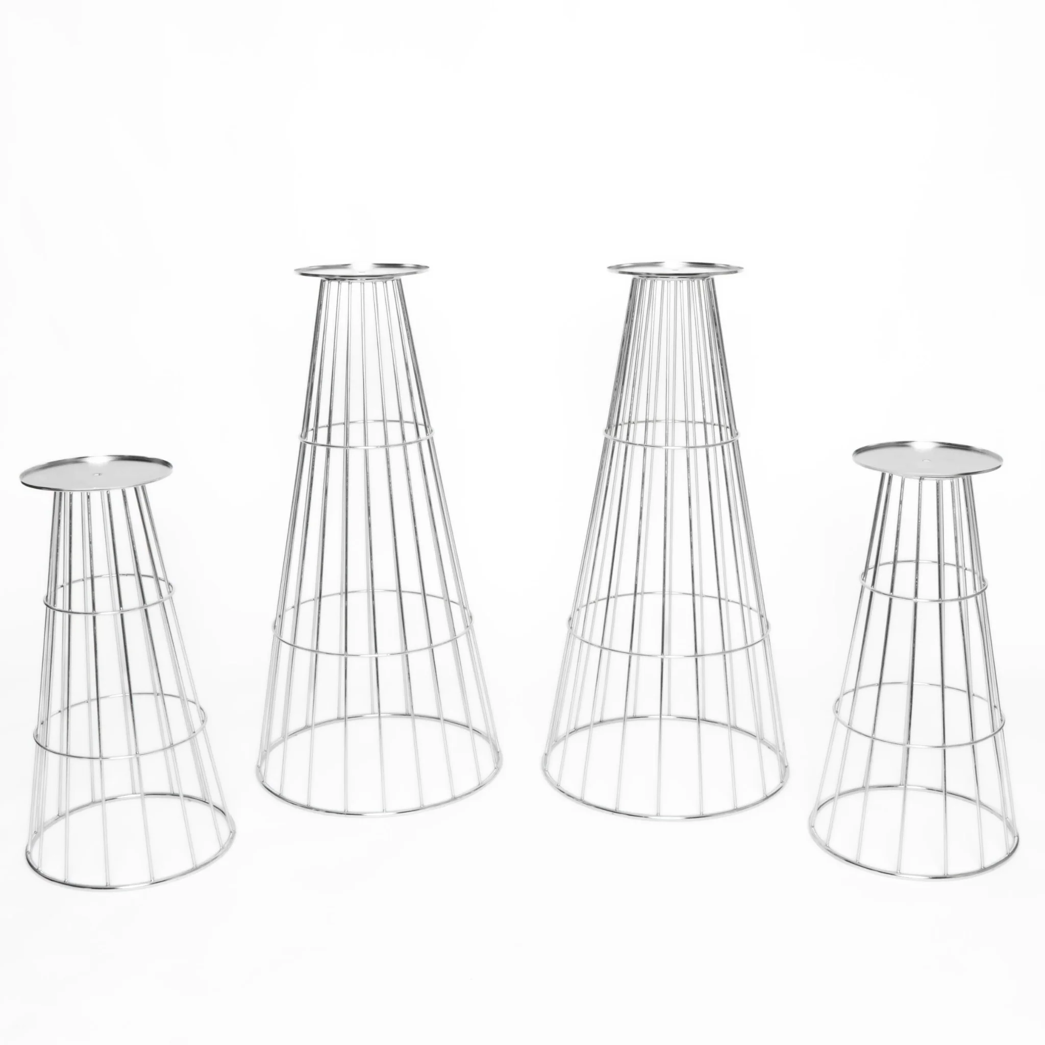 Flower Centerpiece Pedestal Stands (4 pcs/set) - Silver - Image 9