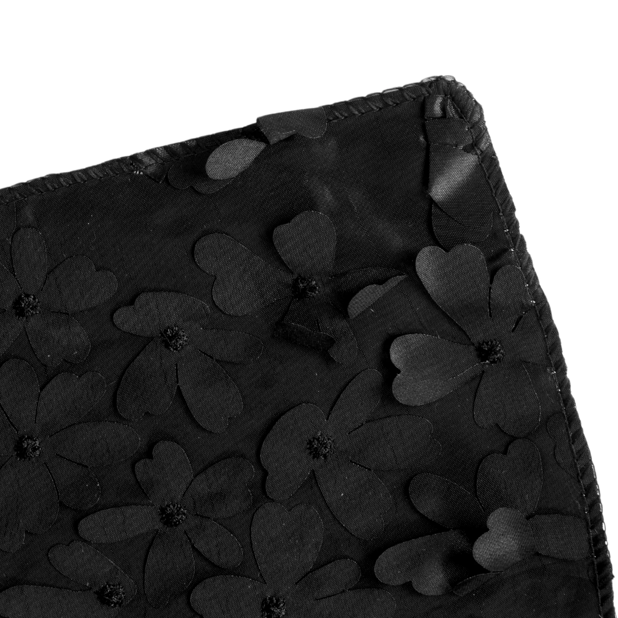 Flower Petal Taffeta Tablecloth 90"x156" Rectangular - Black - Image 6