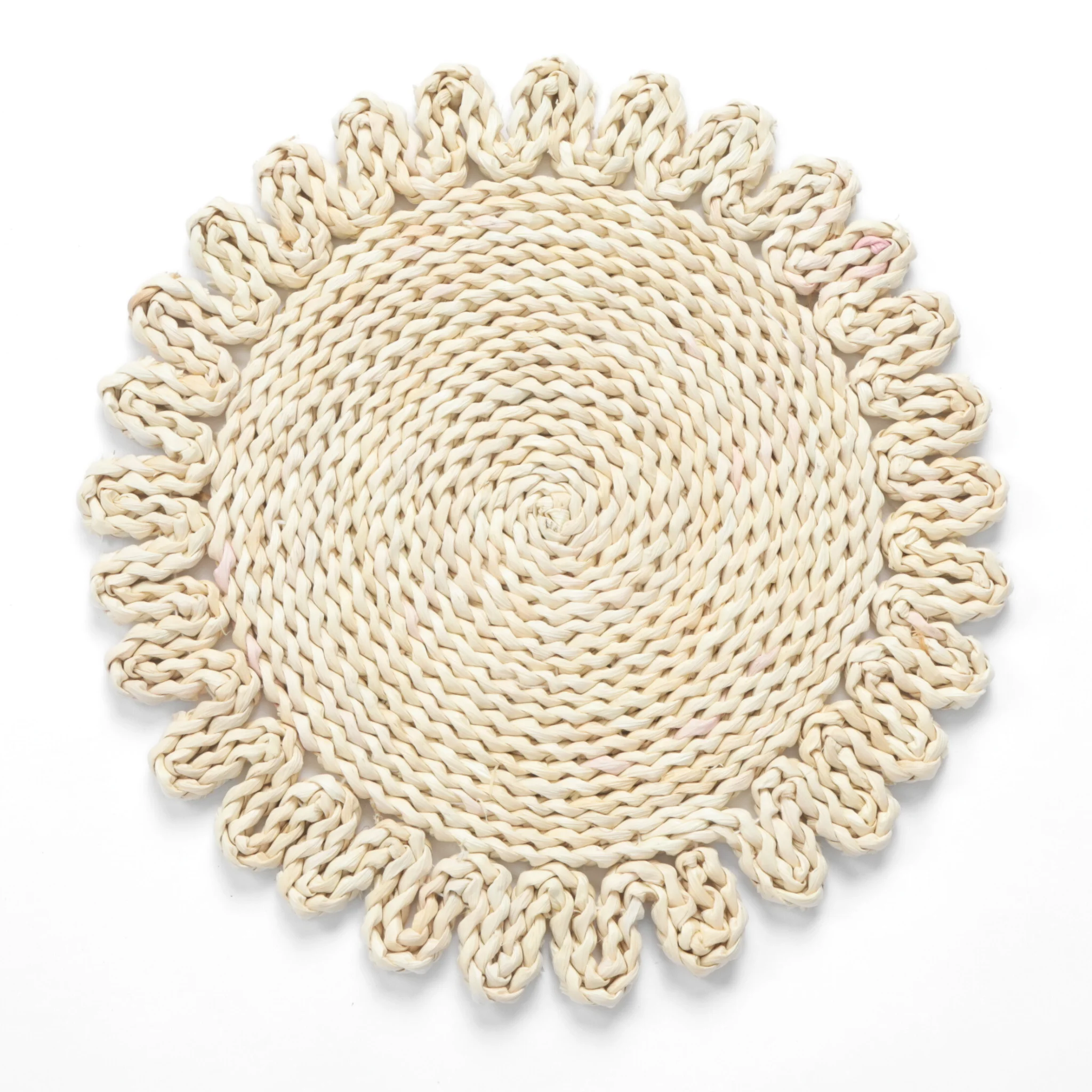 4 pc/set Flower Shape Straw 15" Placemats