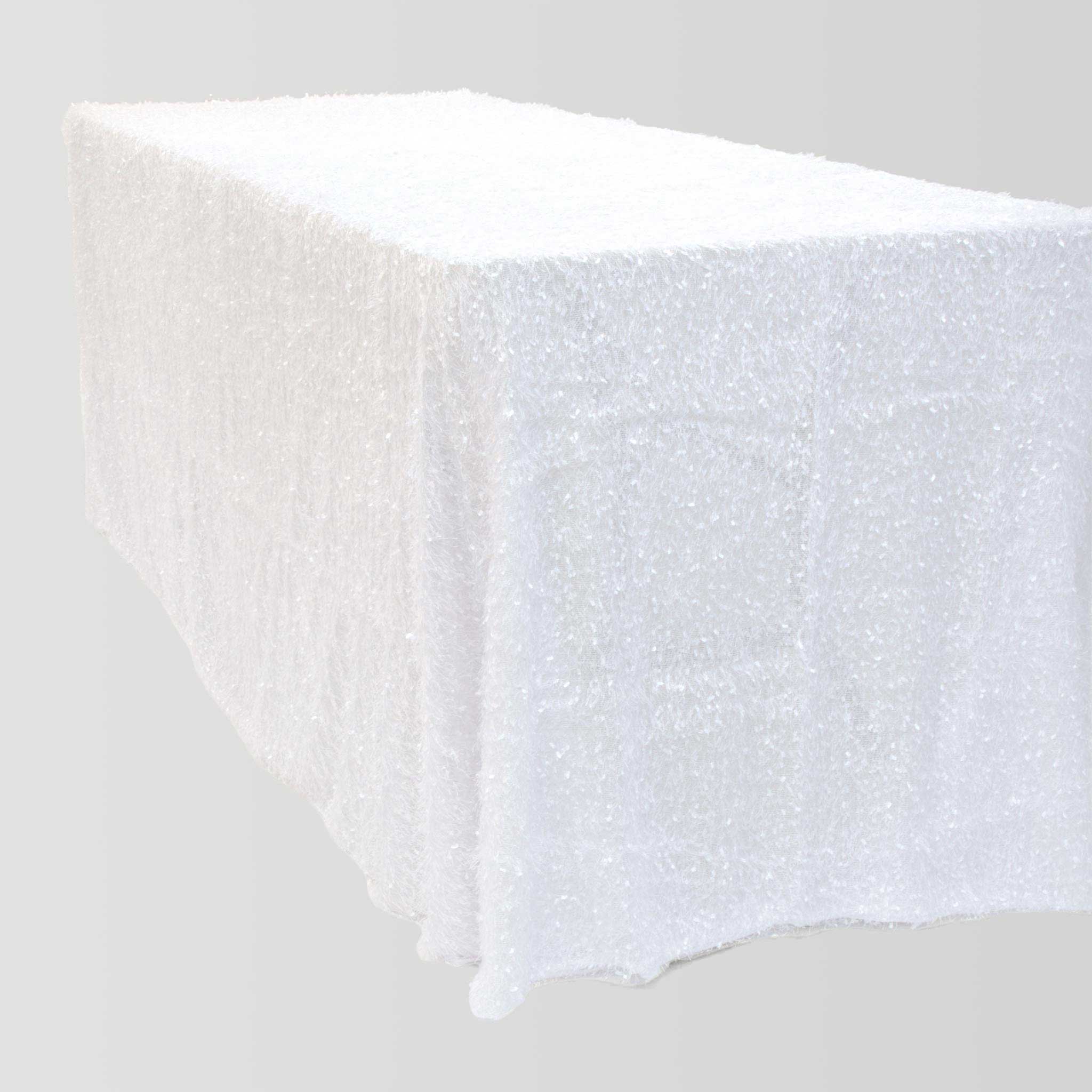 Flurries 90"x132" Rectangular Tablecloth - White - Image 7