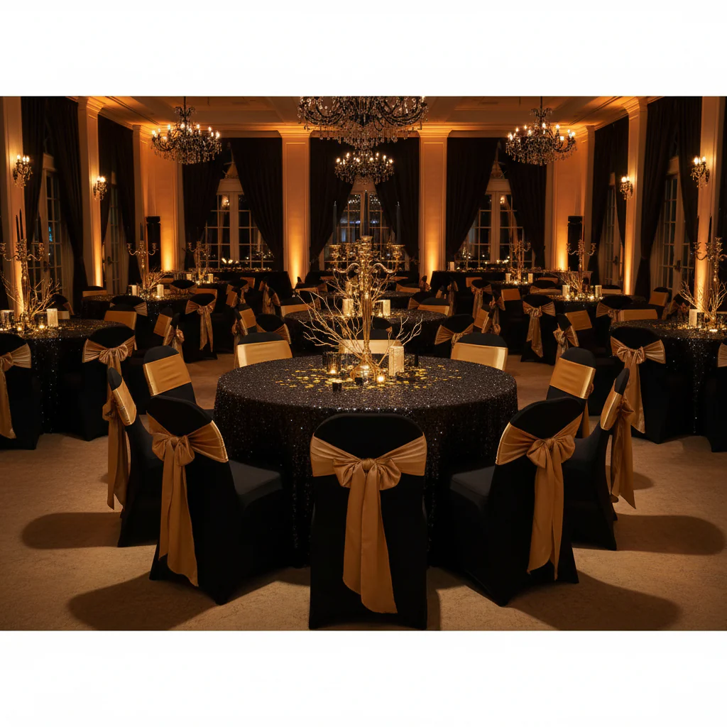 Folding Spandex Chair Cover - Black - Image 5