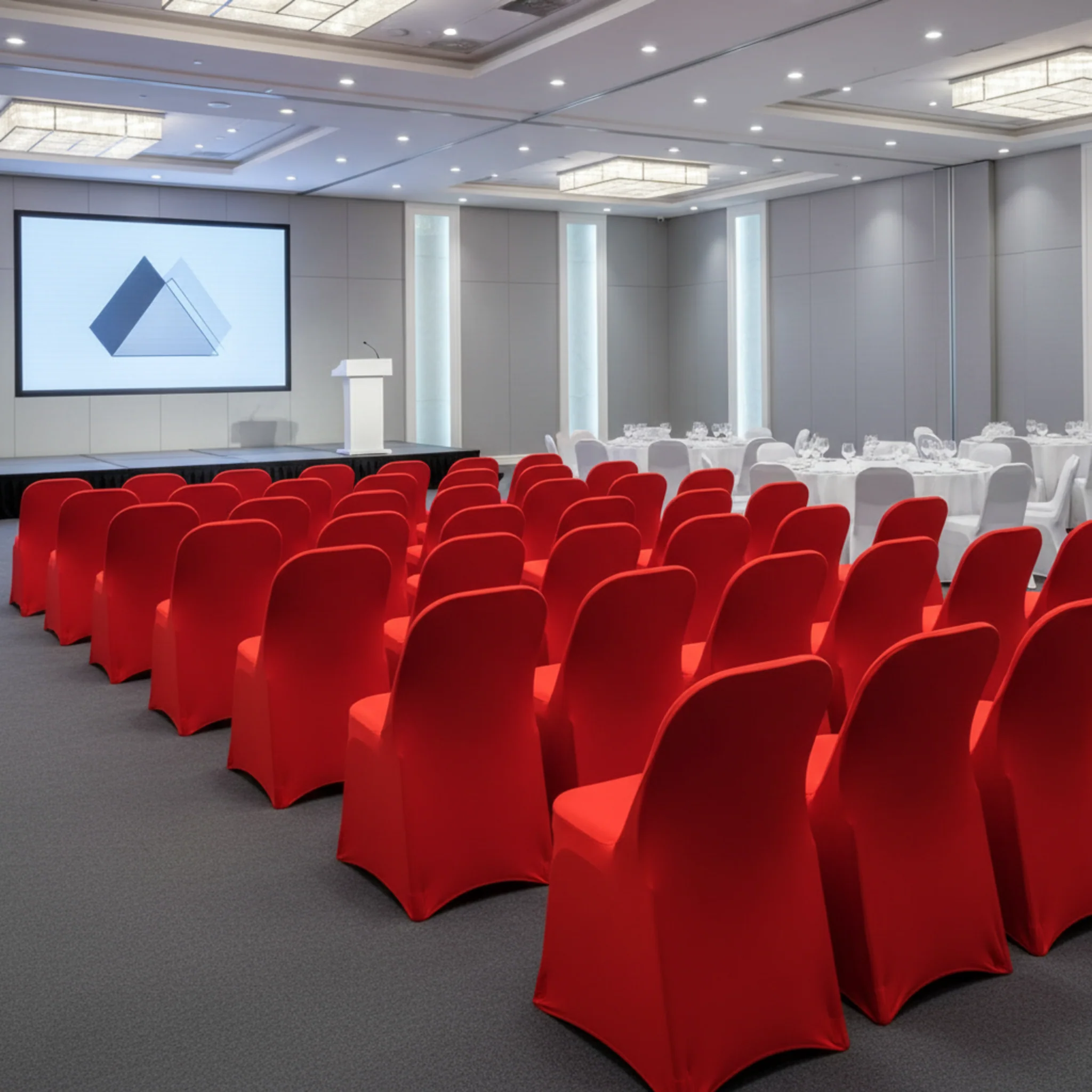 Folding Spandex Chair Cover - Red - Image 3