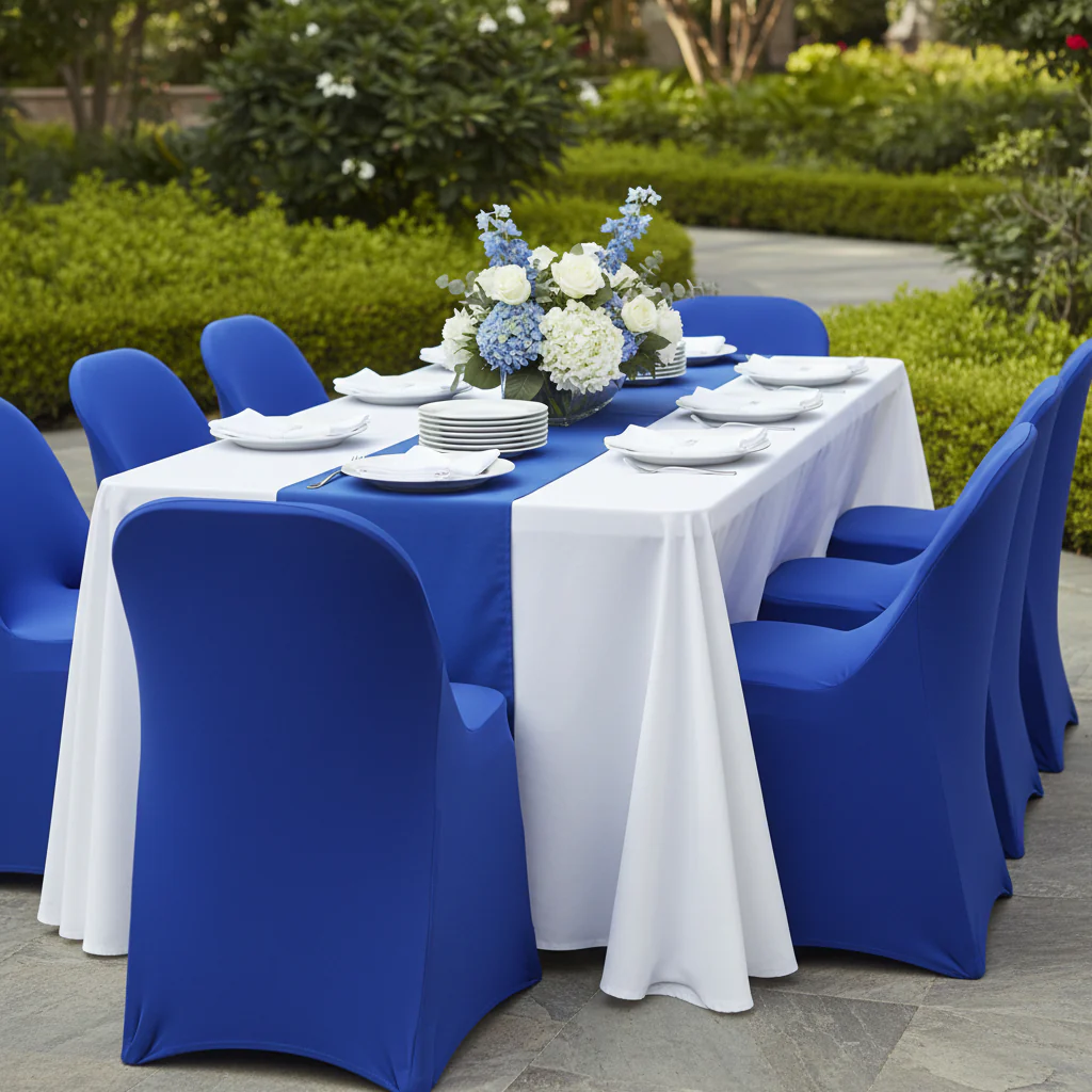Folding Spandex Chair Cover - Royal Blue - Image 3