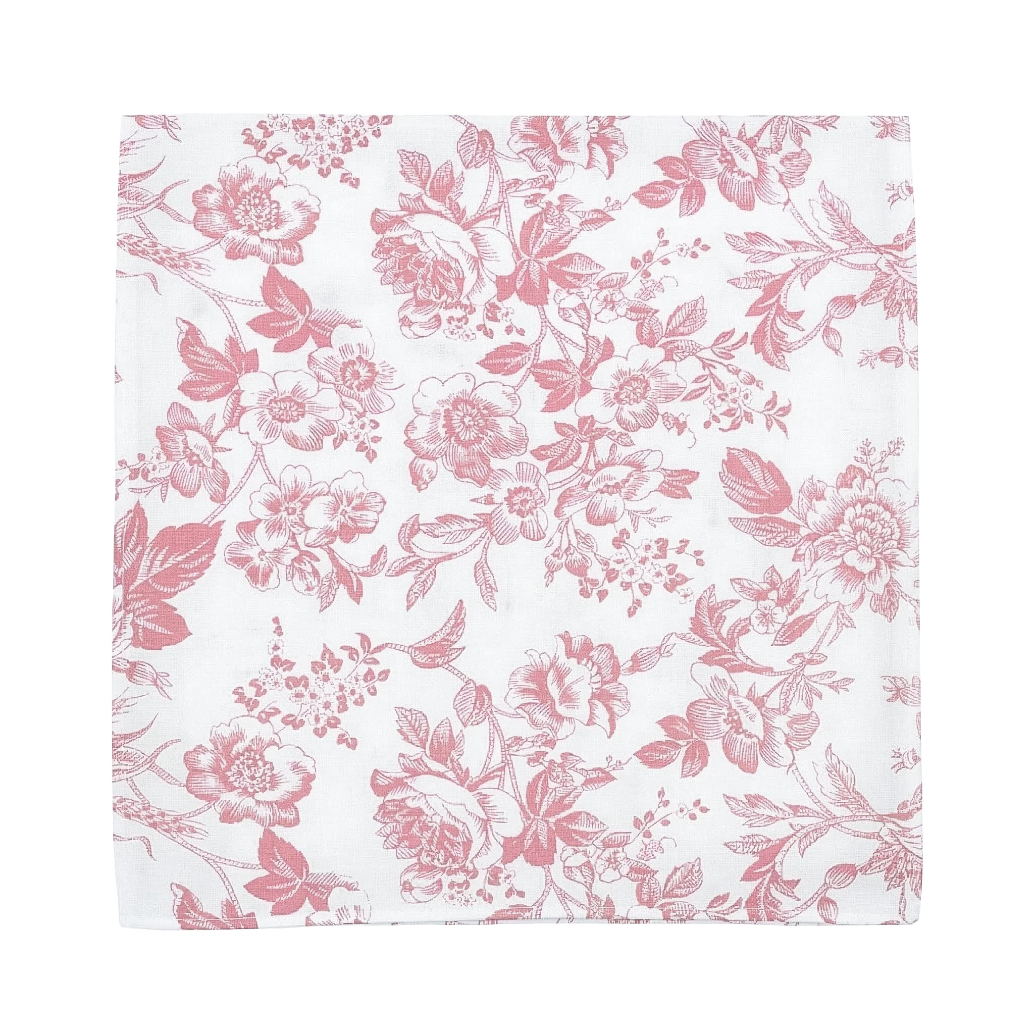 French Toile 20"x20" Linen Napkin (5pc/pk) - Dusty Rose/Mauve - Image 3