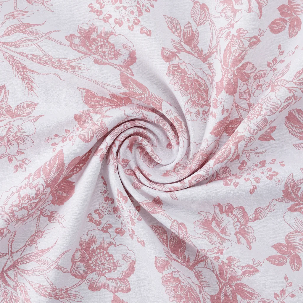 French Toile 90"x156" Rectangular Tablecloth - Dusty Rose/Mauve - Image 3
