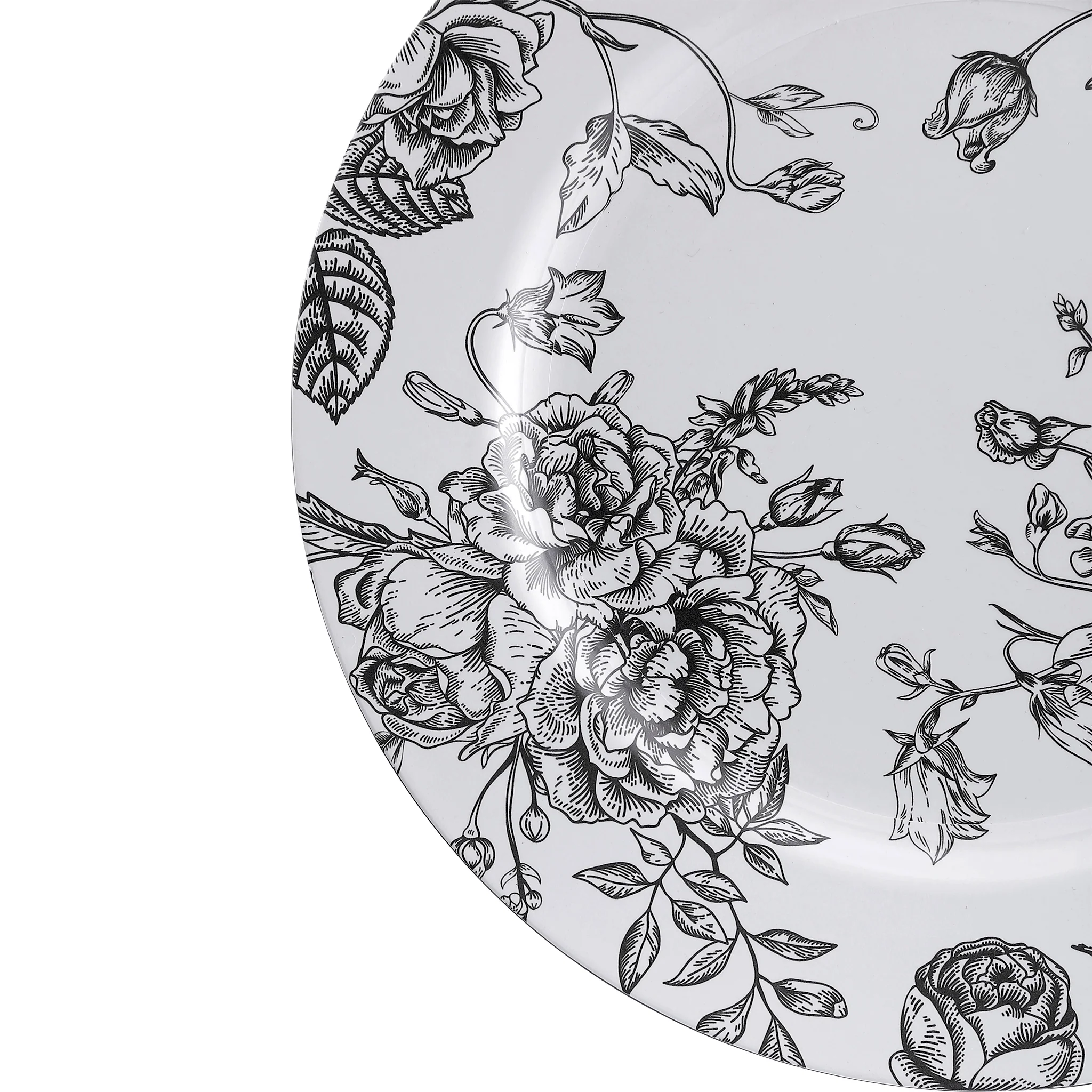 French Toile Acrylic Charger Plate - Black - Image 5