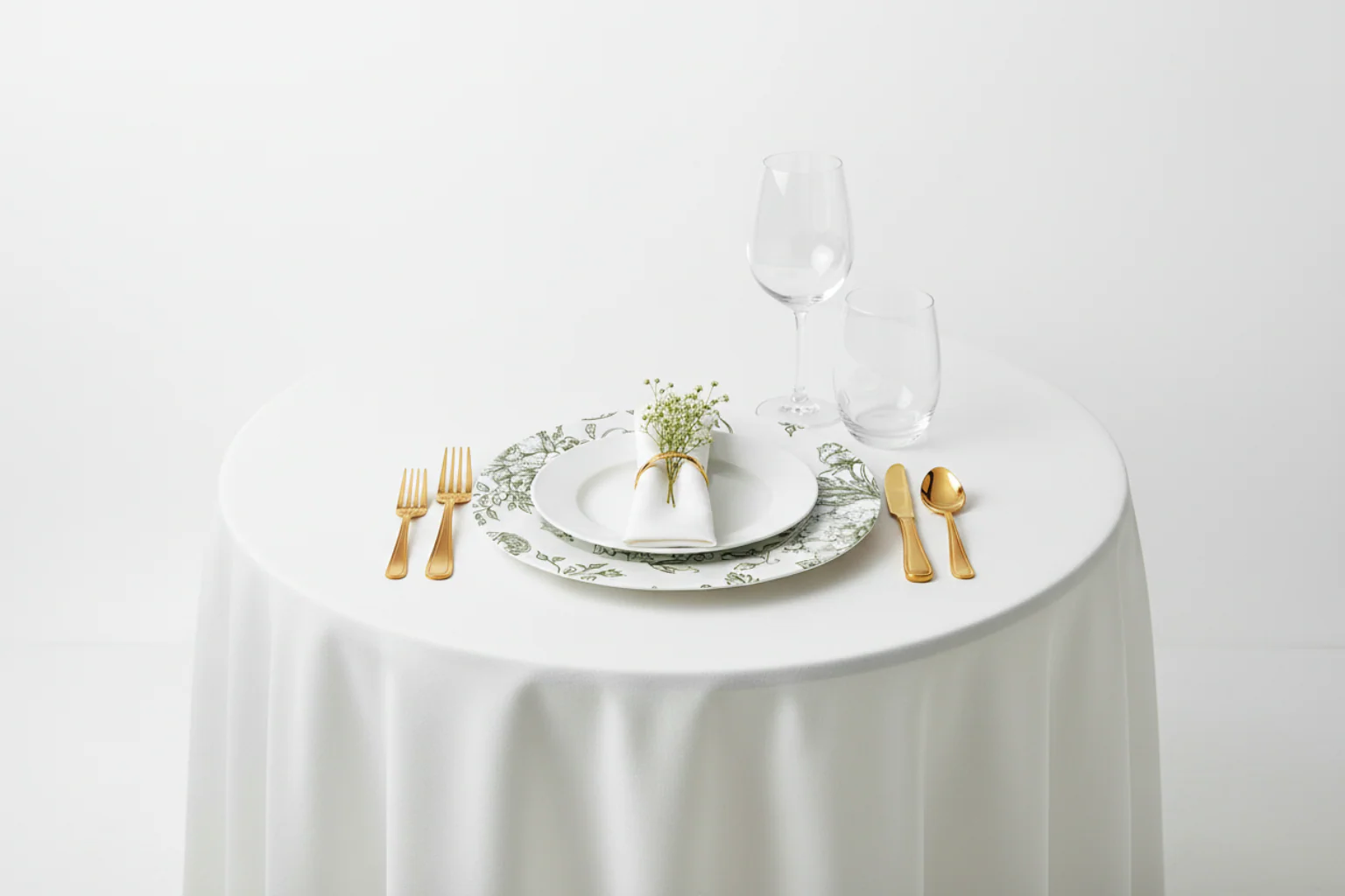 French Toile Acrylic Charger Plate - Olive Green - Image 6
