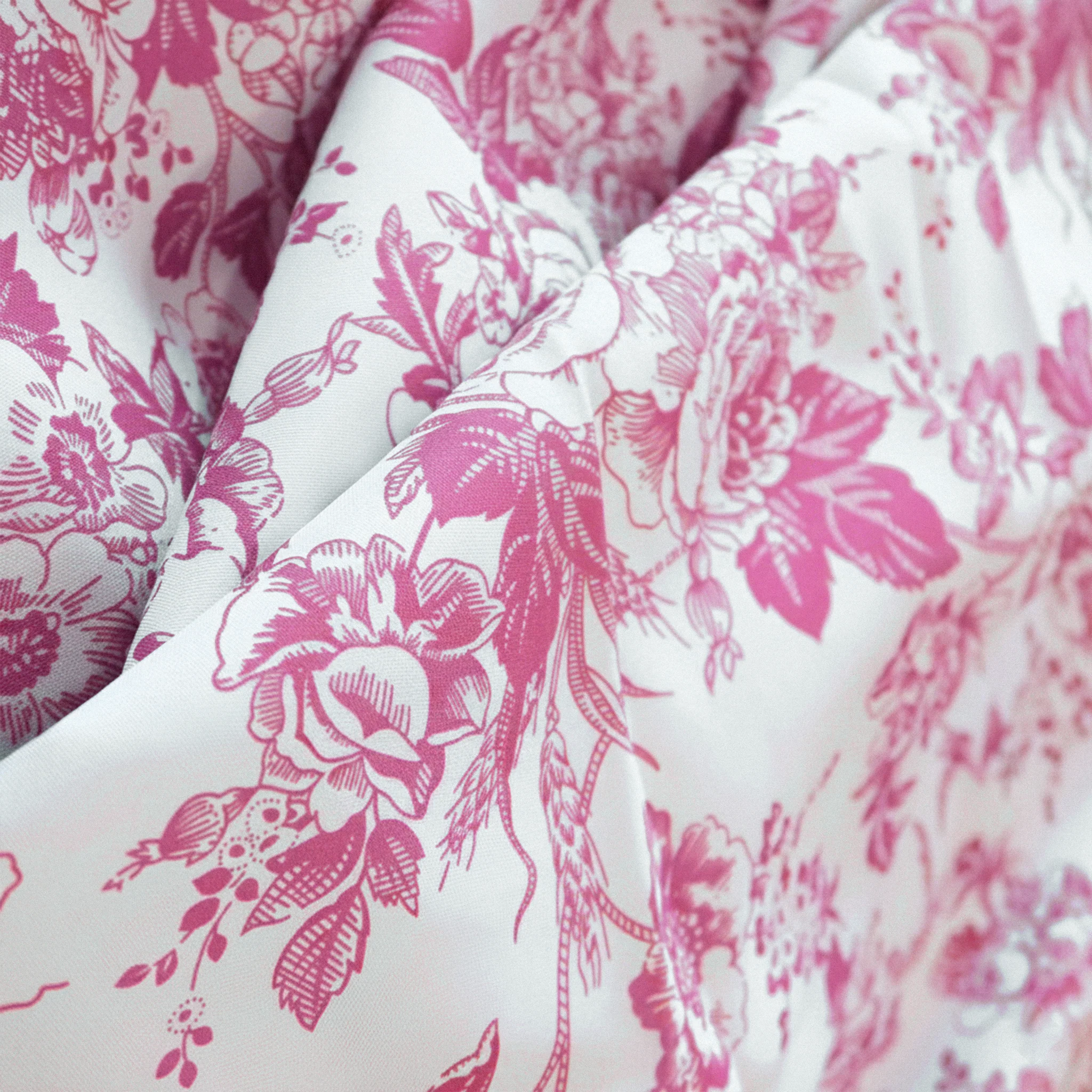 5 yards French Toile Fabric Bolt - Pink - Image 2