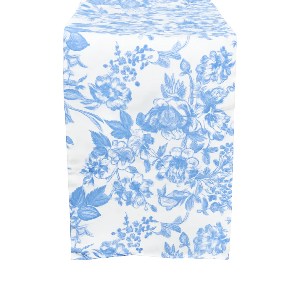 French Toile Table Runner - Baby Blue - Image 2