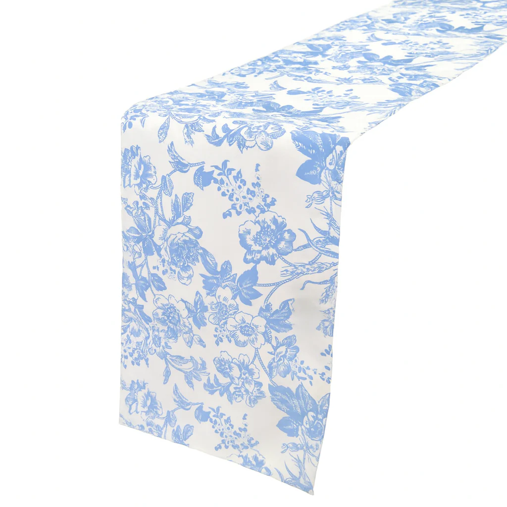 French Toile Table Runner - Baby Blue - Image 3