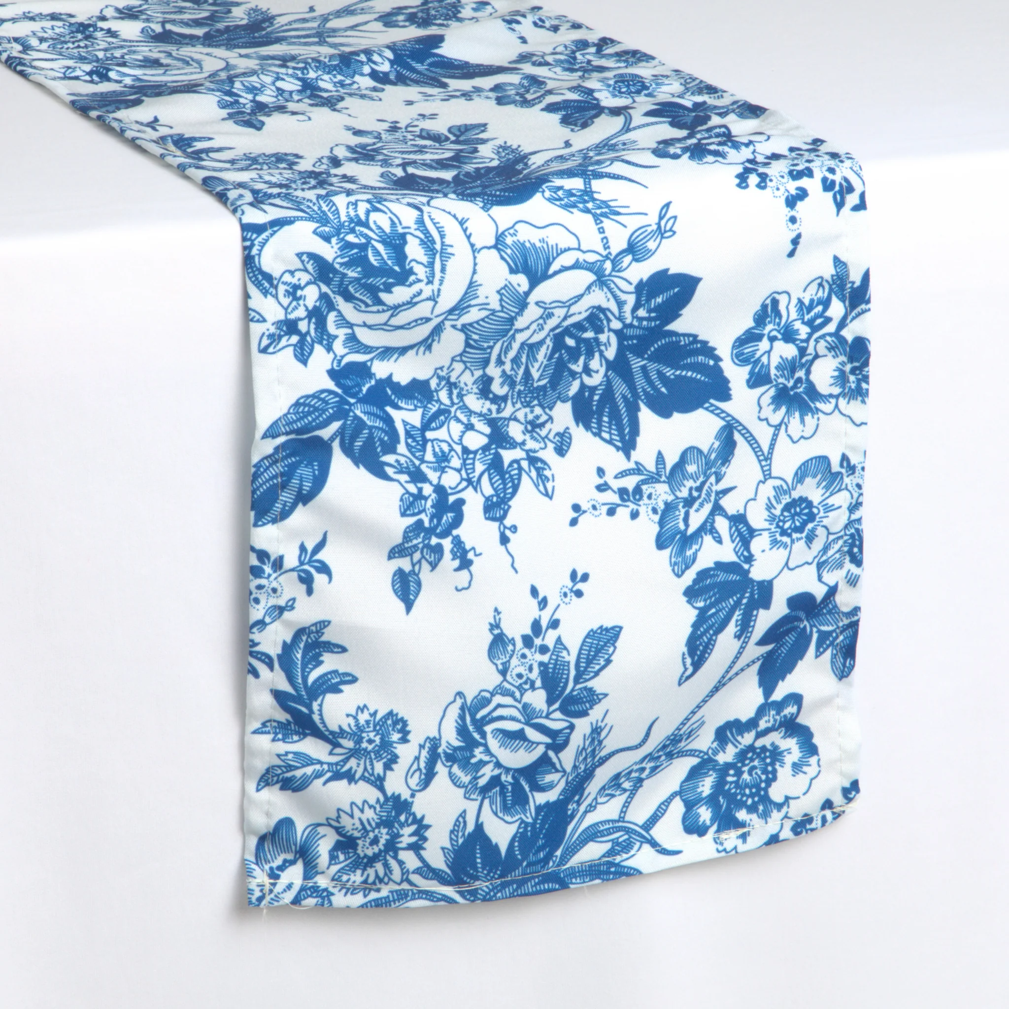 French Toile Table Runner - Blue
