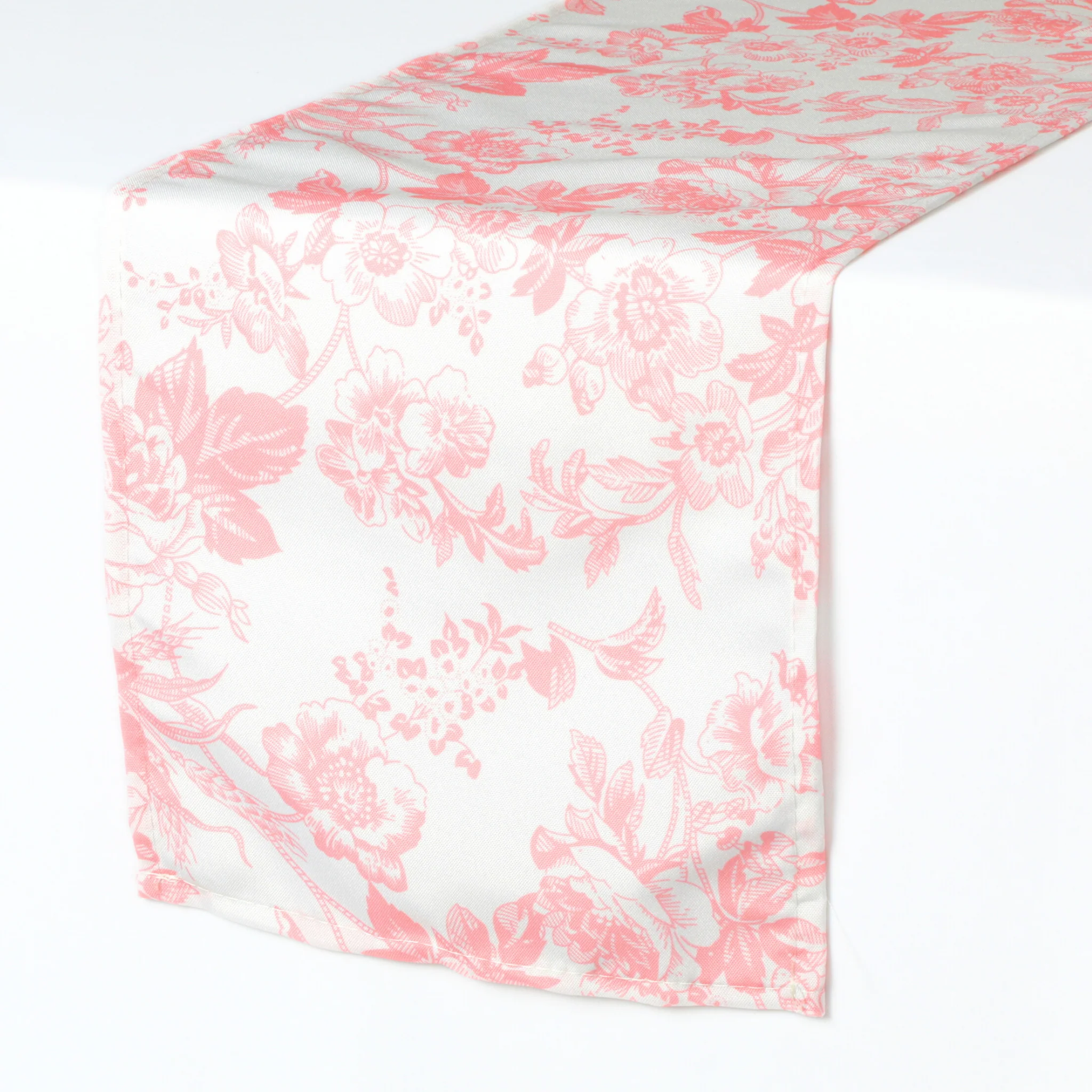 French Toile Table Runner - Coral - Image 5