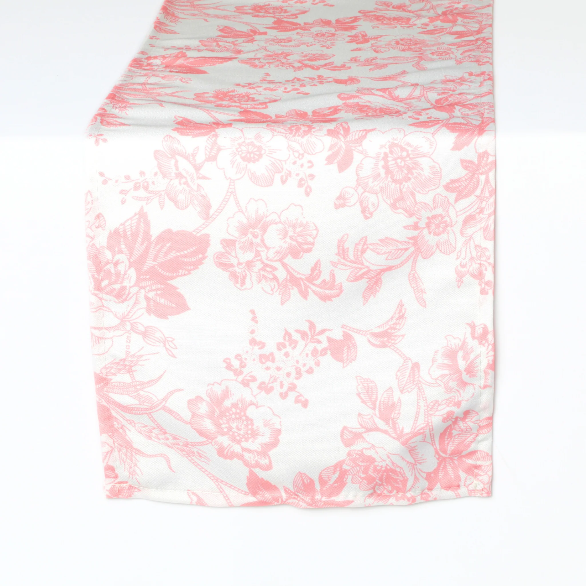 French Toile Table Runner - Coral - Image 6