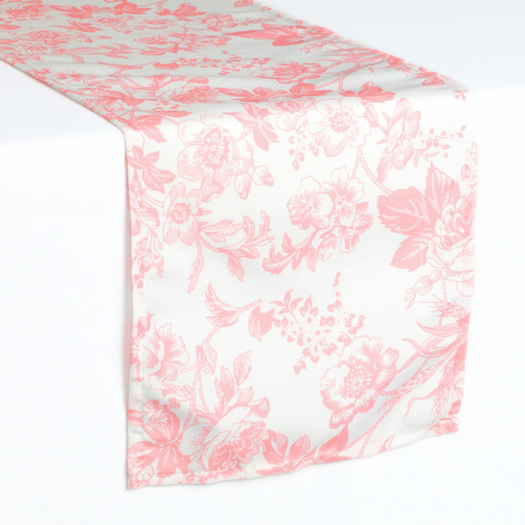 French Toile Table Runner - Coral - Image 8