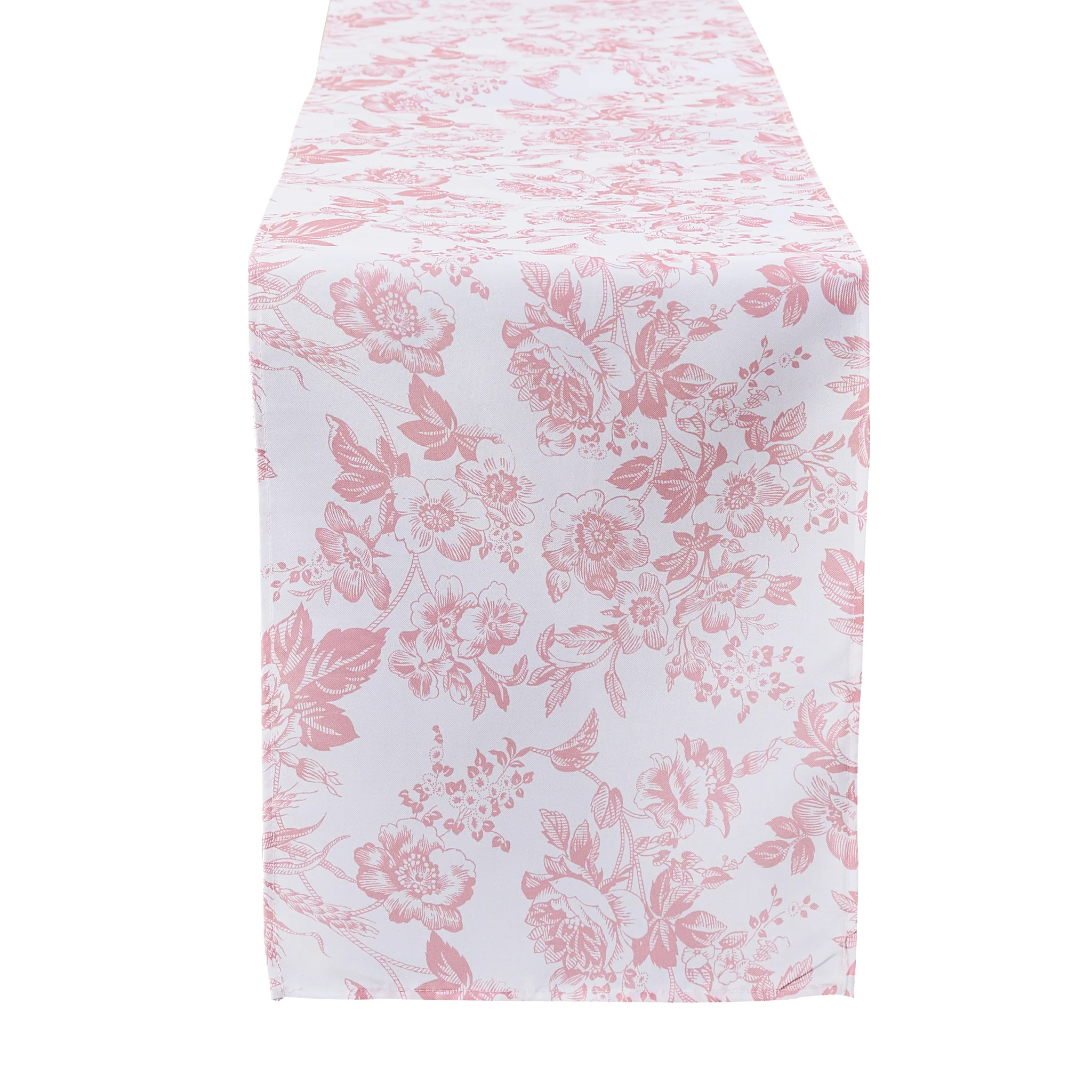 French Toile Table Runner - Dusty Rose/Mauve - Image 4
