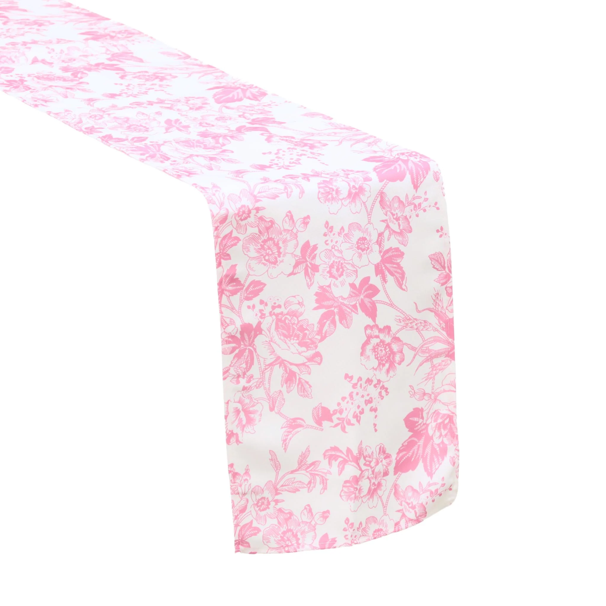 French Toile Table Runner - Pink