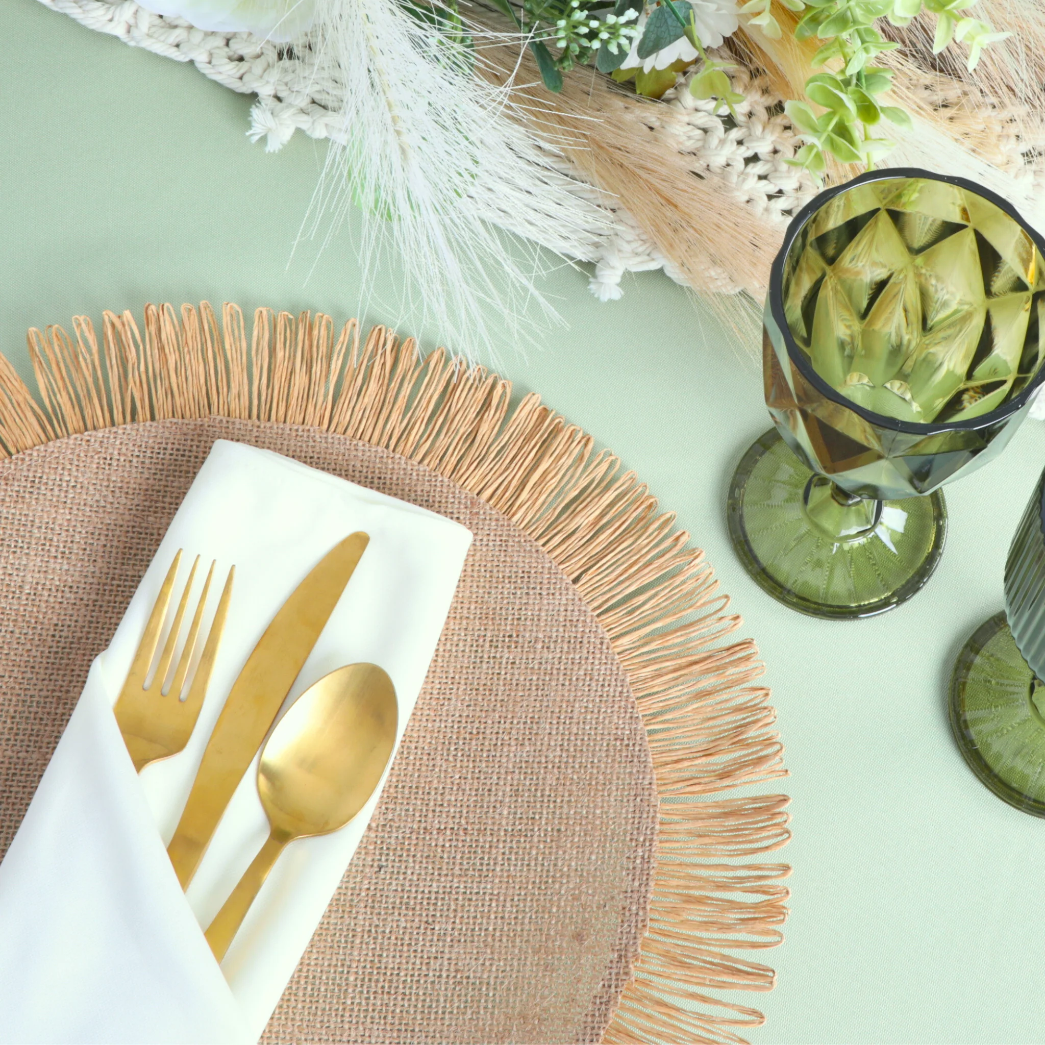4 pc/set Fringed Edge Woven 15" Placemats - Image 2