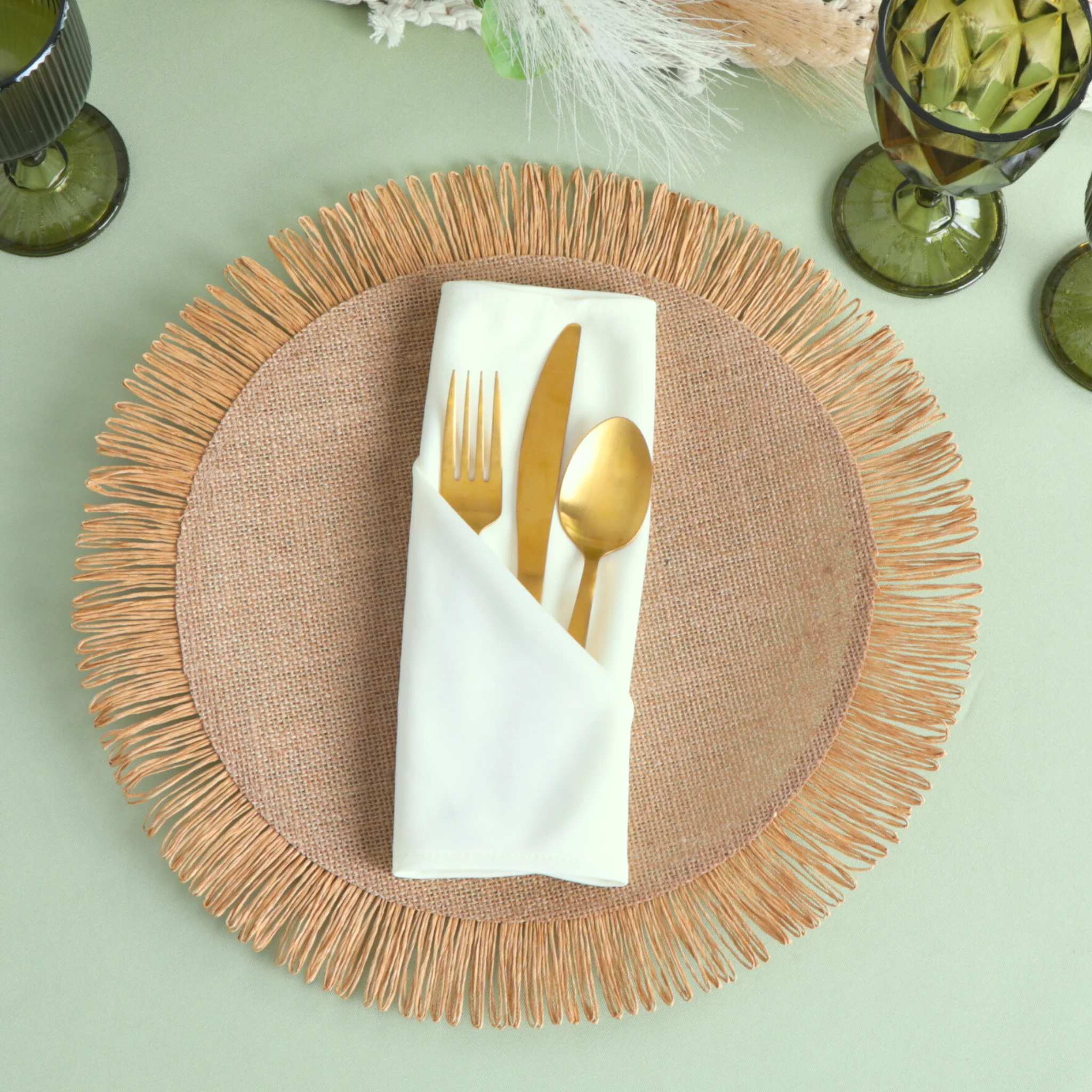 4 pc/set Fringed Edge Woven 15" Placemats - Image 5