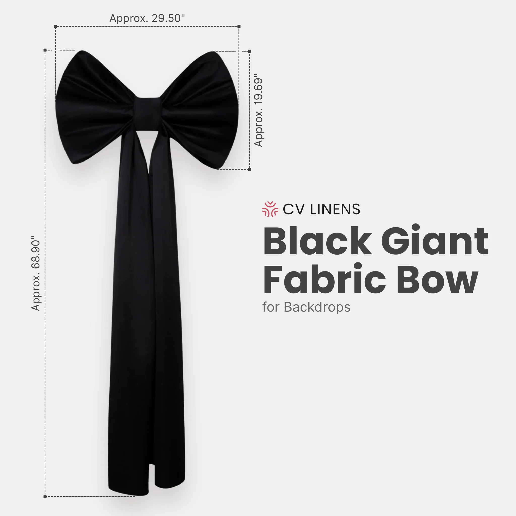 Giant Fabric Bow for Backdrop - Black