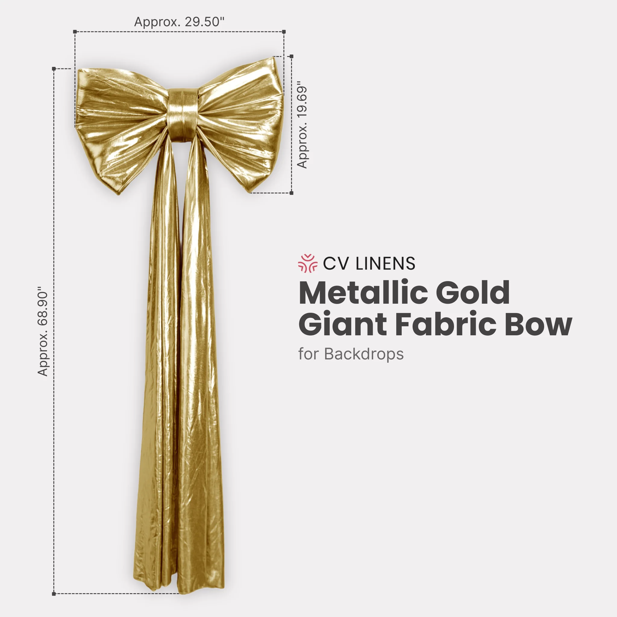 Giant Fabric Bow for Backdrop - Metallic Gold