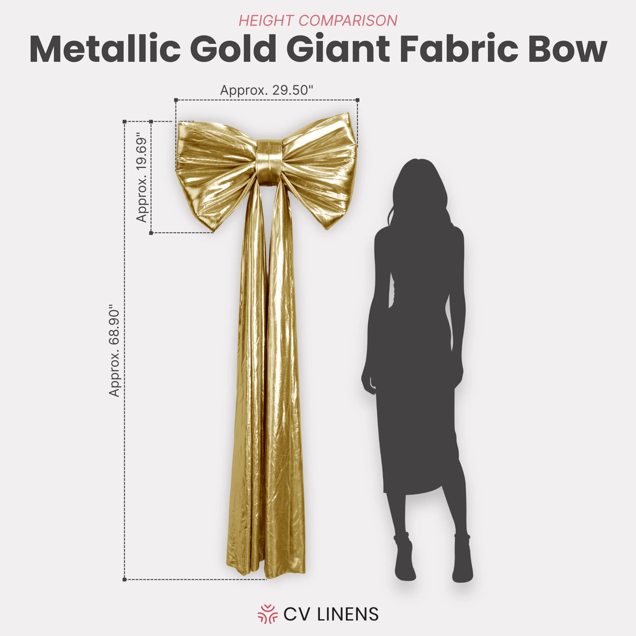Giant Fabric Bow for Backdrop - Metallic Gold - Image 2