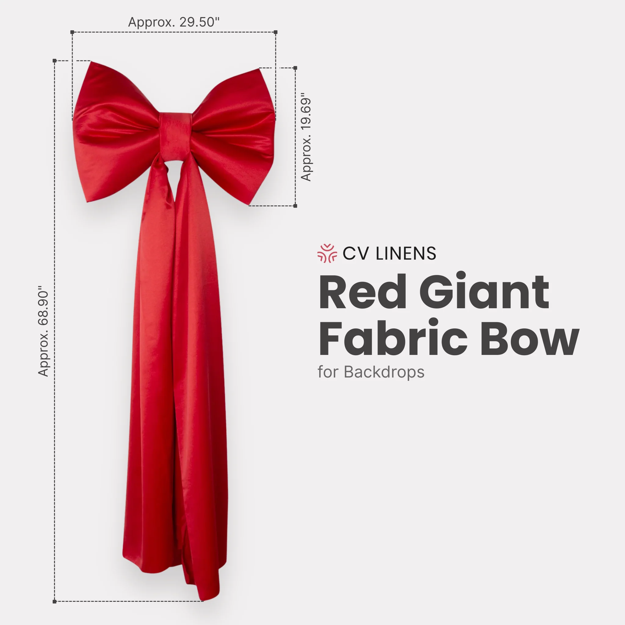 Giant Fabric Bow for Backdrop - Red