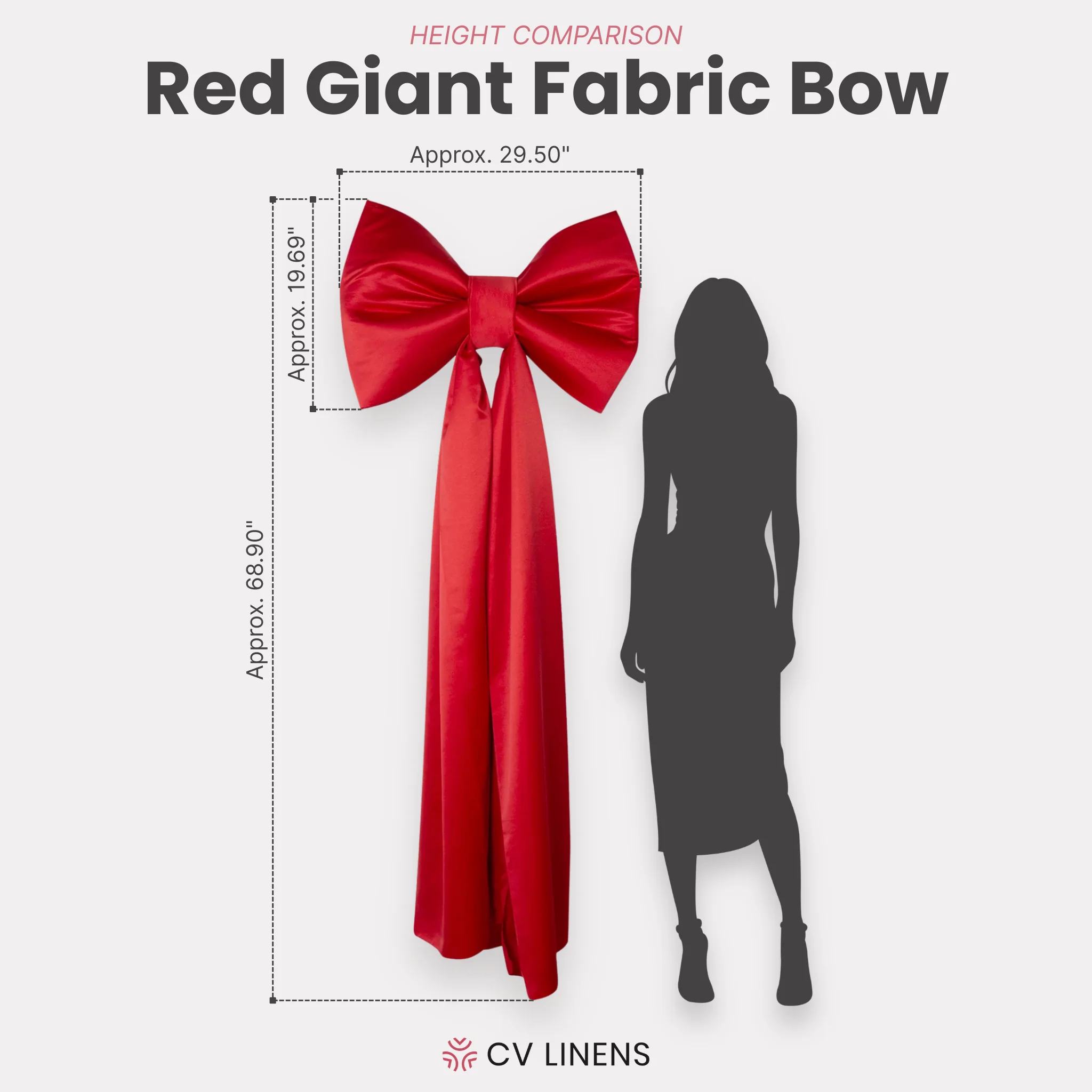 Giant Fabric Bow for Backdrop - Red - Image 2