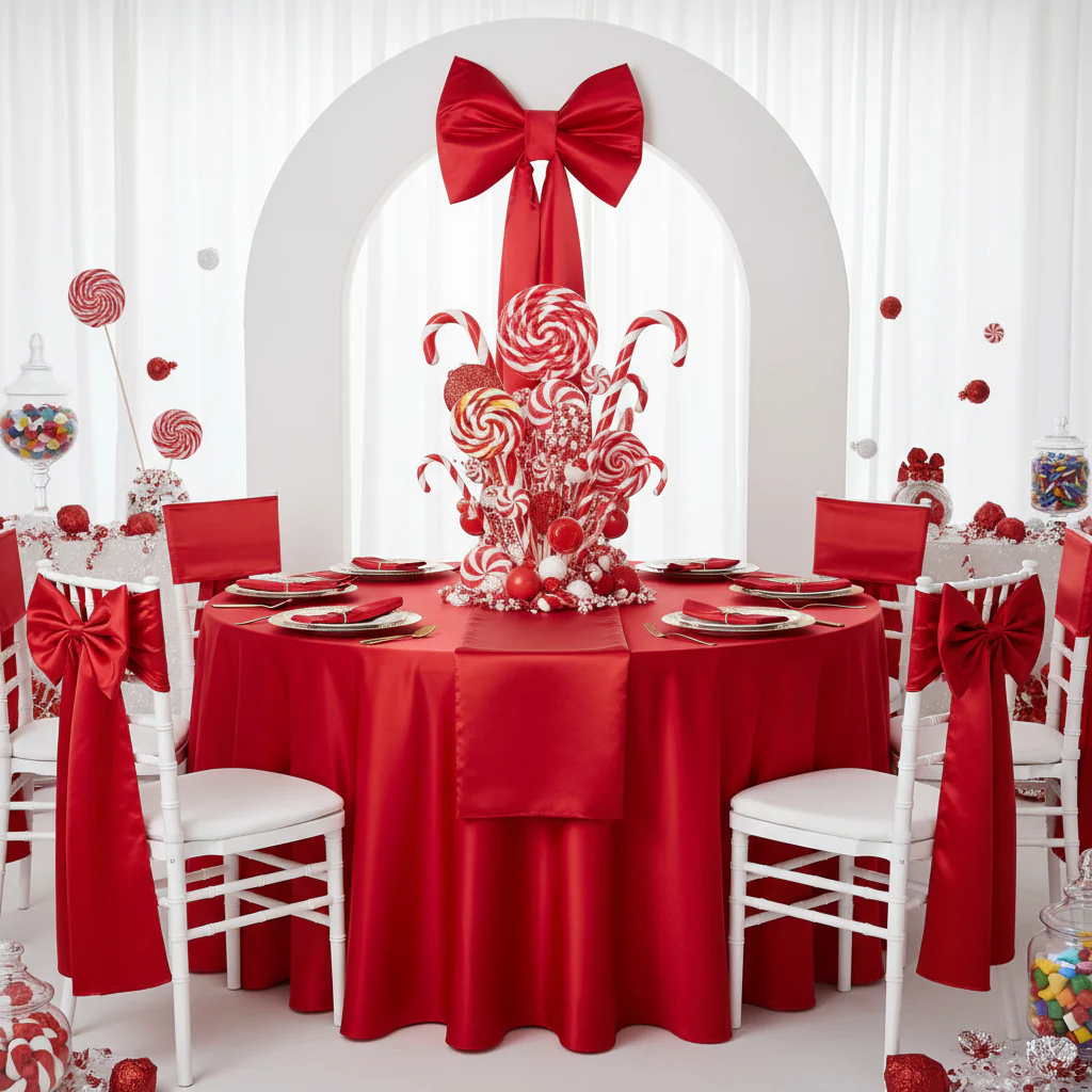 Giant Fabric Bow for Backdrop - Red - Image 3