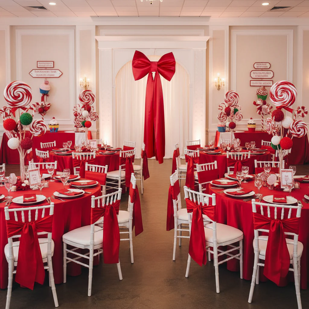 Giant Fabric Bow for Backdrop - Red - Image 4