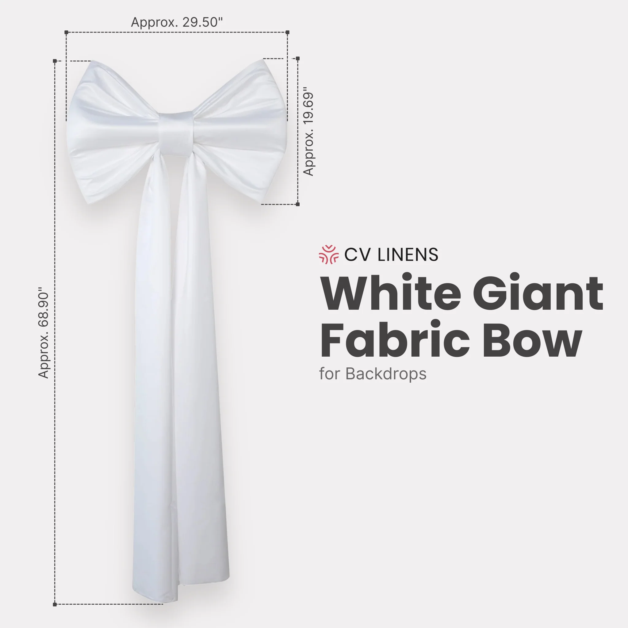 Giant Fabric Bow for Backdrop - White