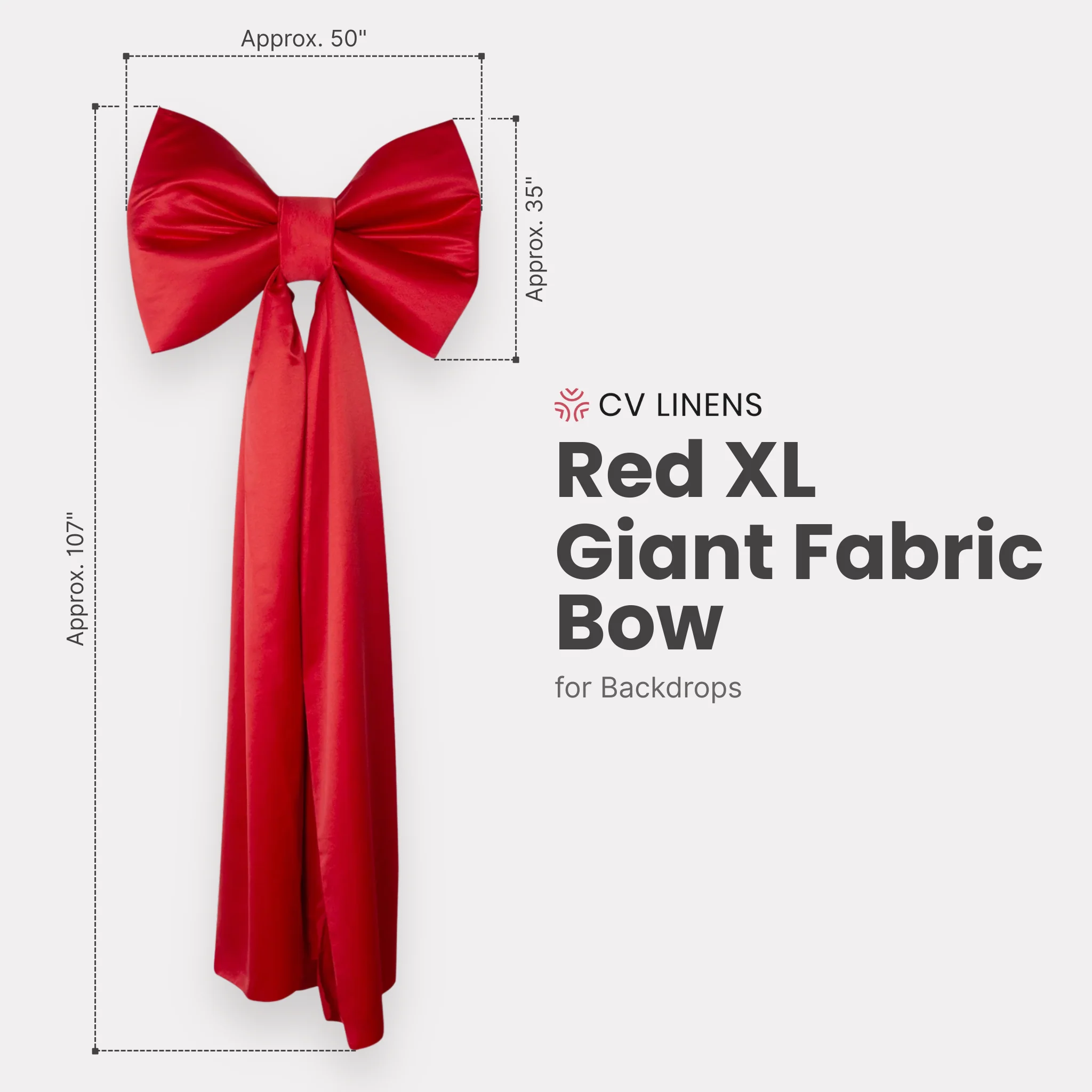 XL Giant Fabric Bow for Backdrop - Red