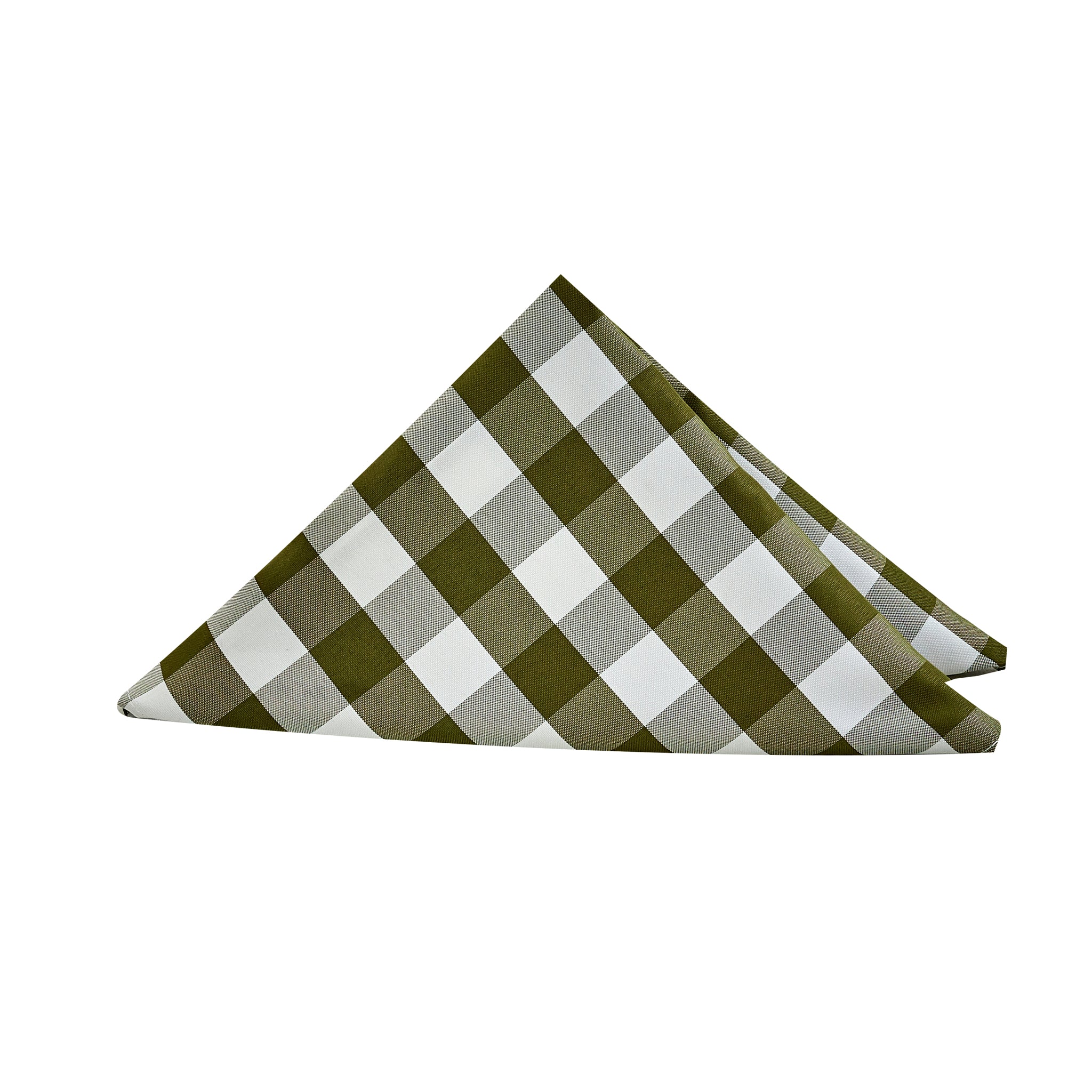 5 pcs/pk Gingham Checkered Polyester Napkin 20"x20" - Olive Green & White - Image 3
