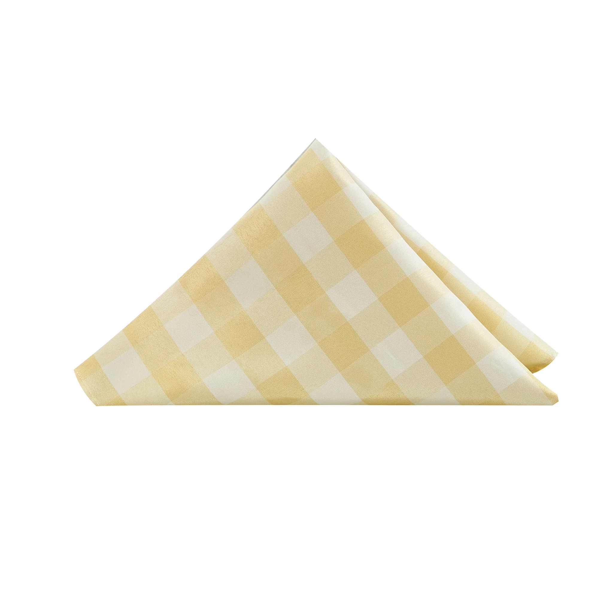 5 pcs/pk Gingham Checkered Polyester Napkin 20"x20" - Yellow & White - Image 3