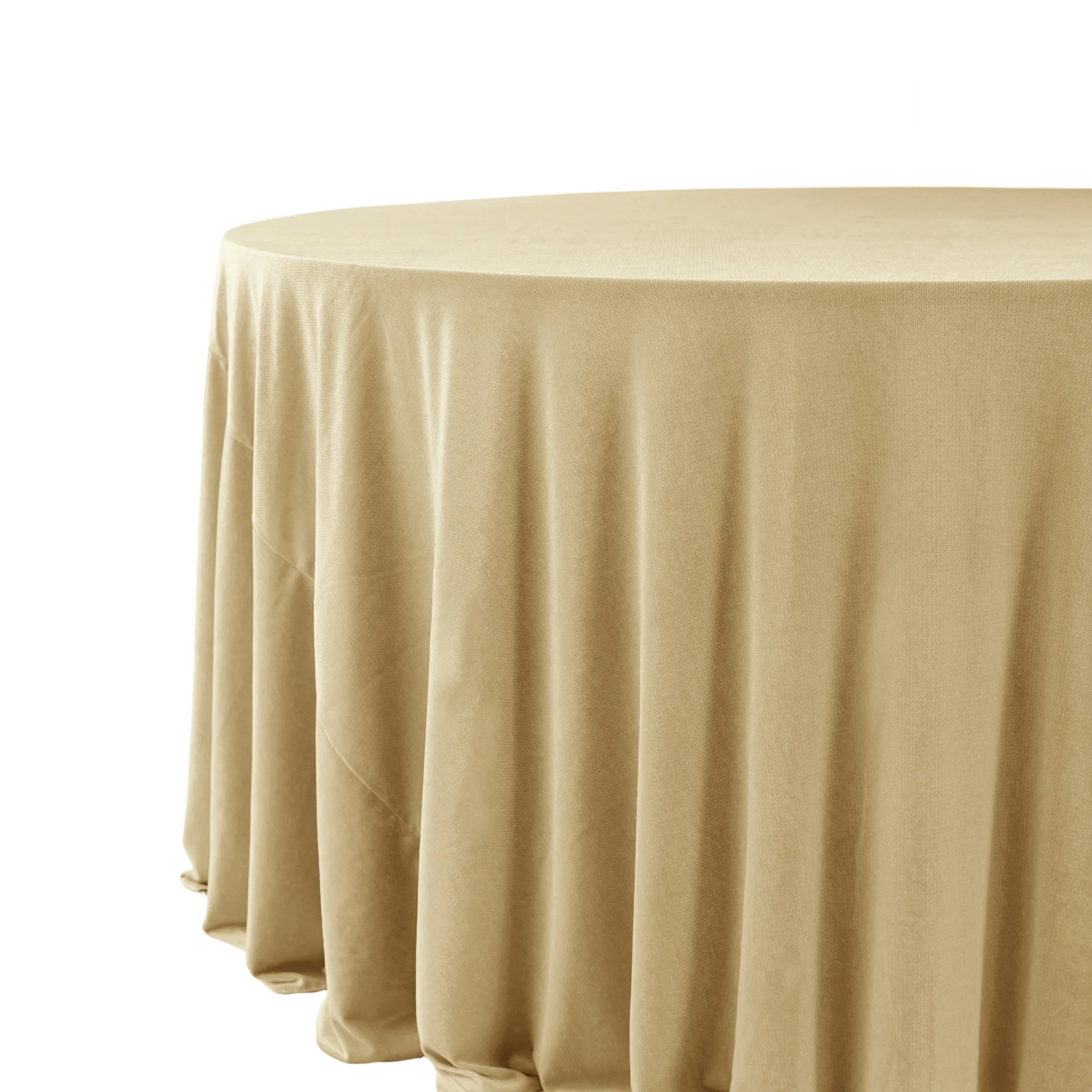 Glitter Velvet 120" Round Tablecloth - Champagne - Image 2