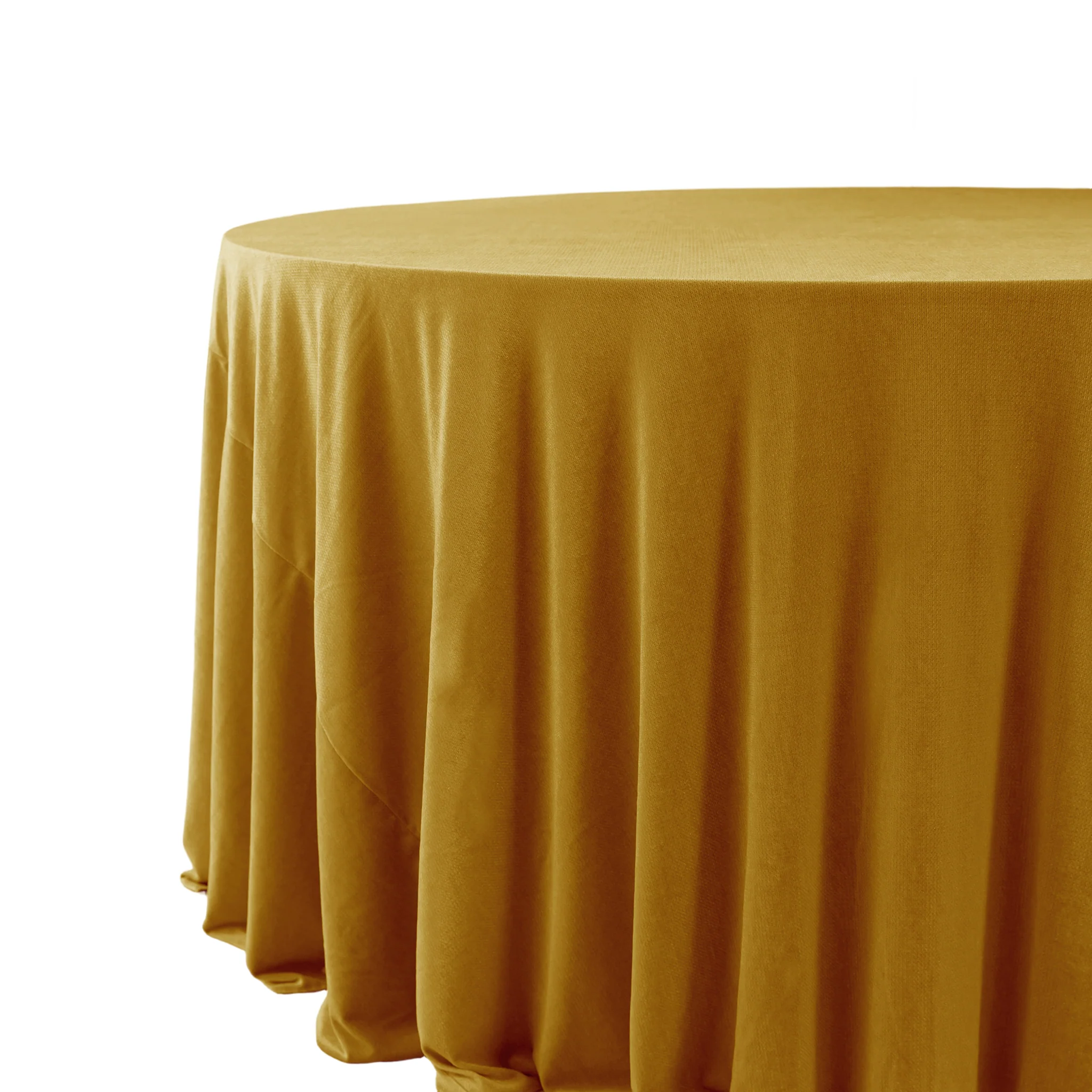 Glitter Velvet 120" Round Tablecloth - Gold - Image 2