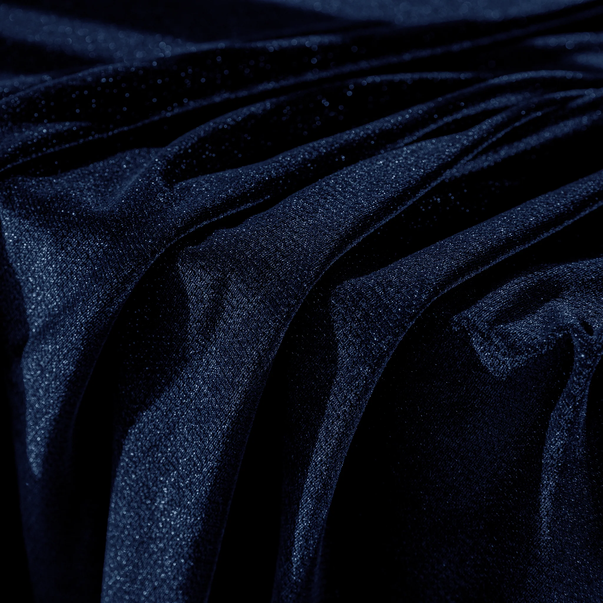 Glitter Velvet 120" Round Tablecloth - Navy Blue - Image 3