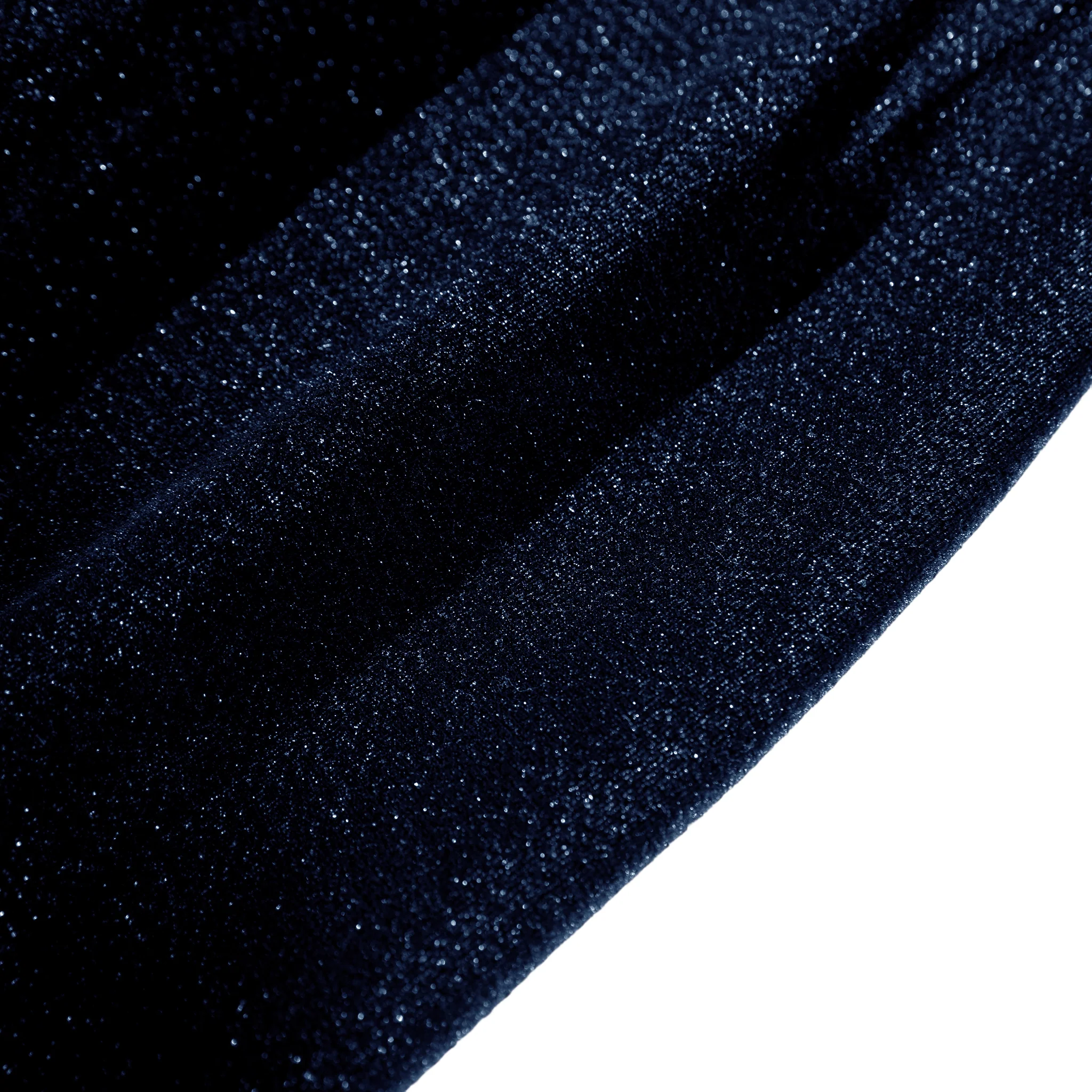 Glitter Velvet 120" Round Tablecloth - Navy Blue - Image 7