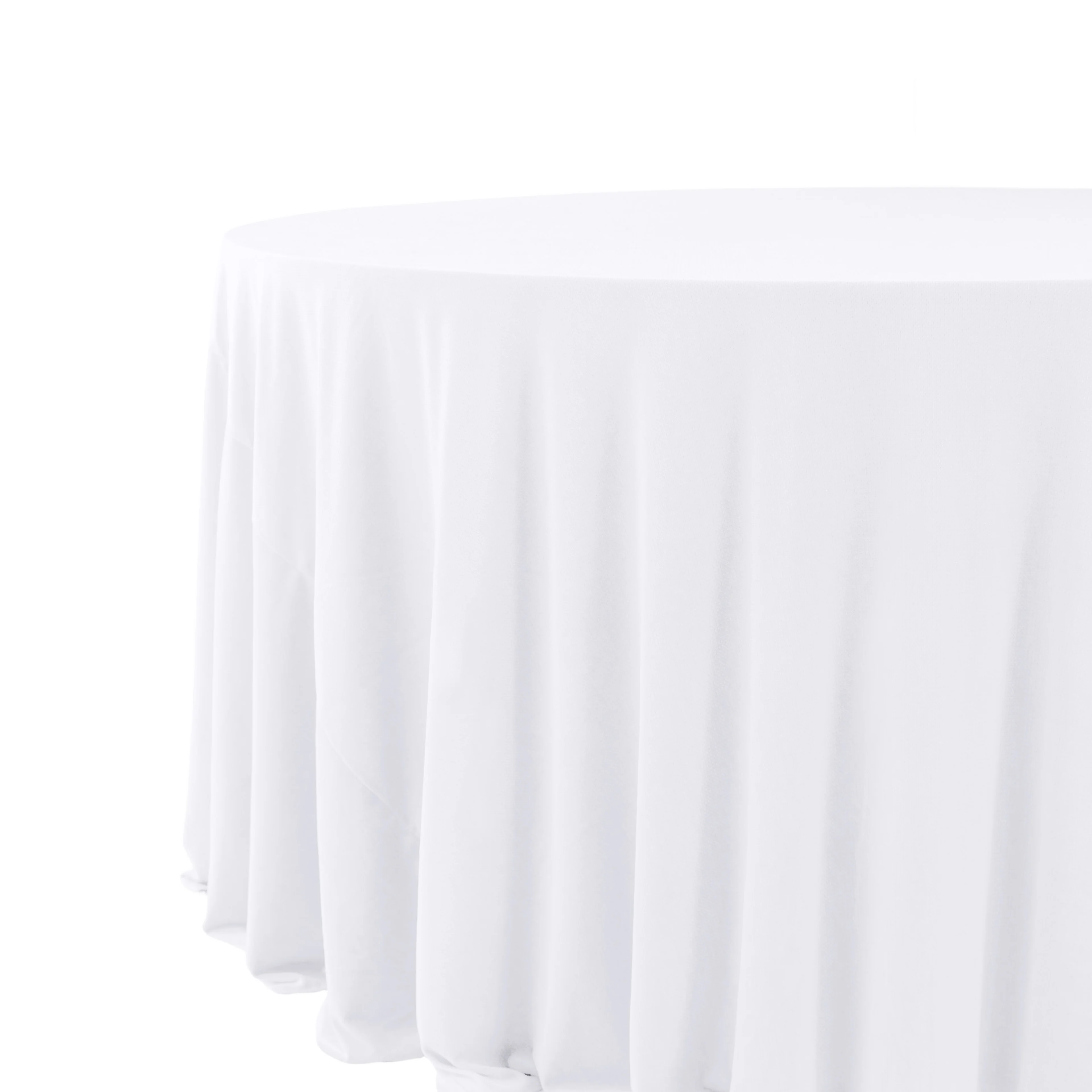 Glitter Velvet 120" Round Tablecloth - White - Image 2