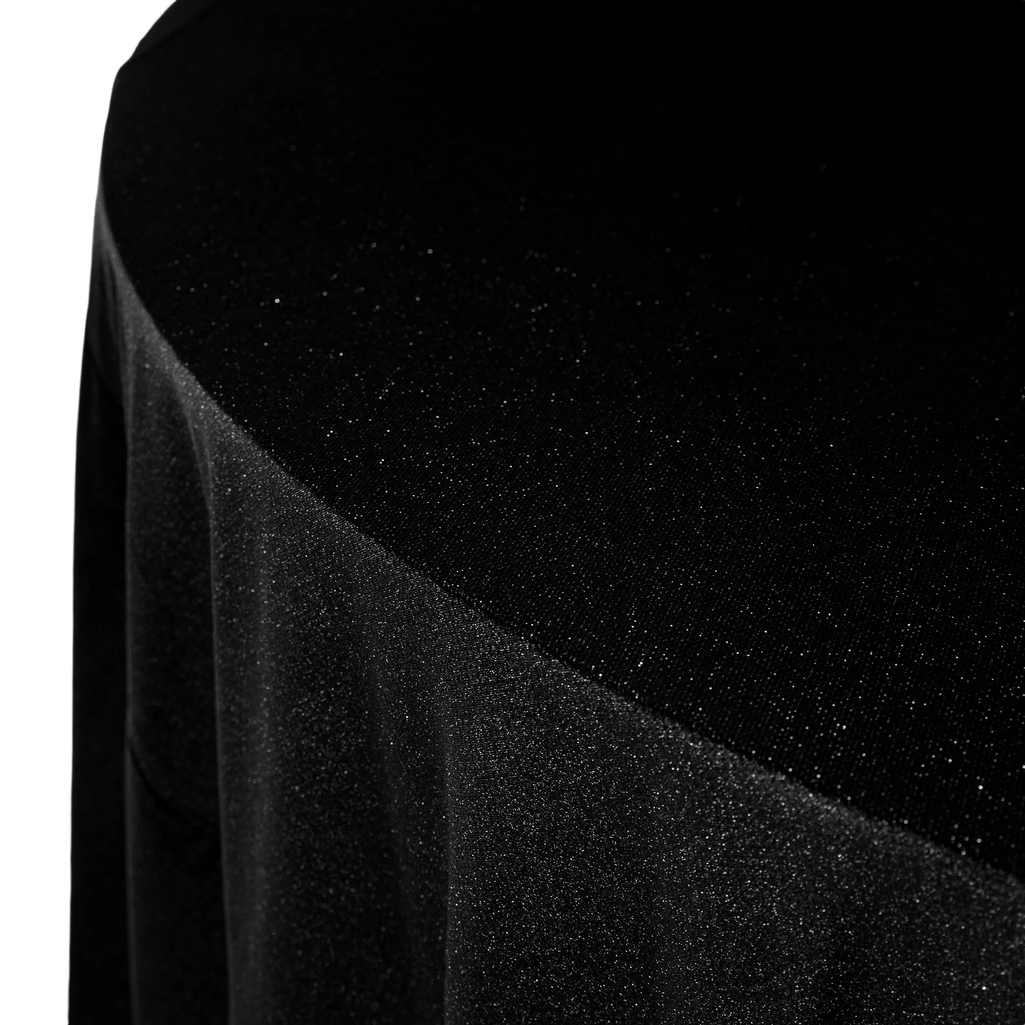 Glitter Velvet 132" Round Tablecloth - Black - Image 4