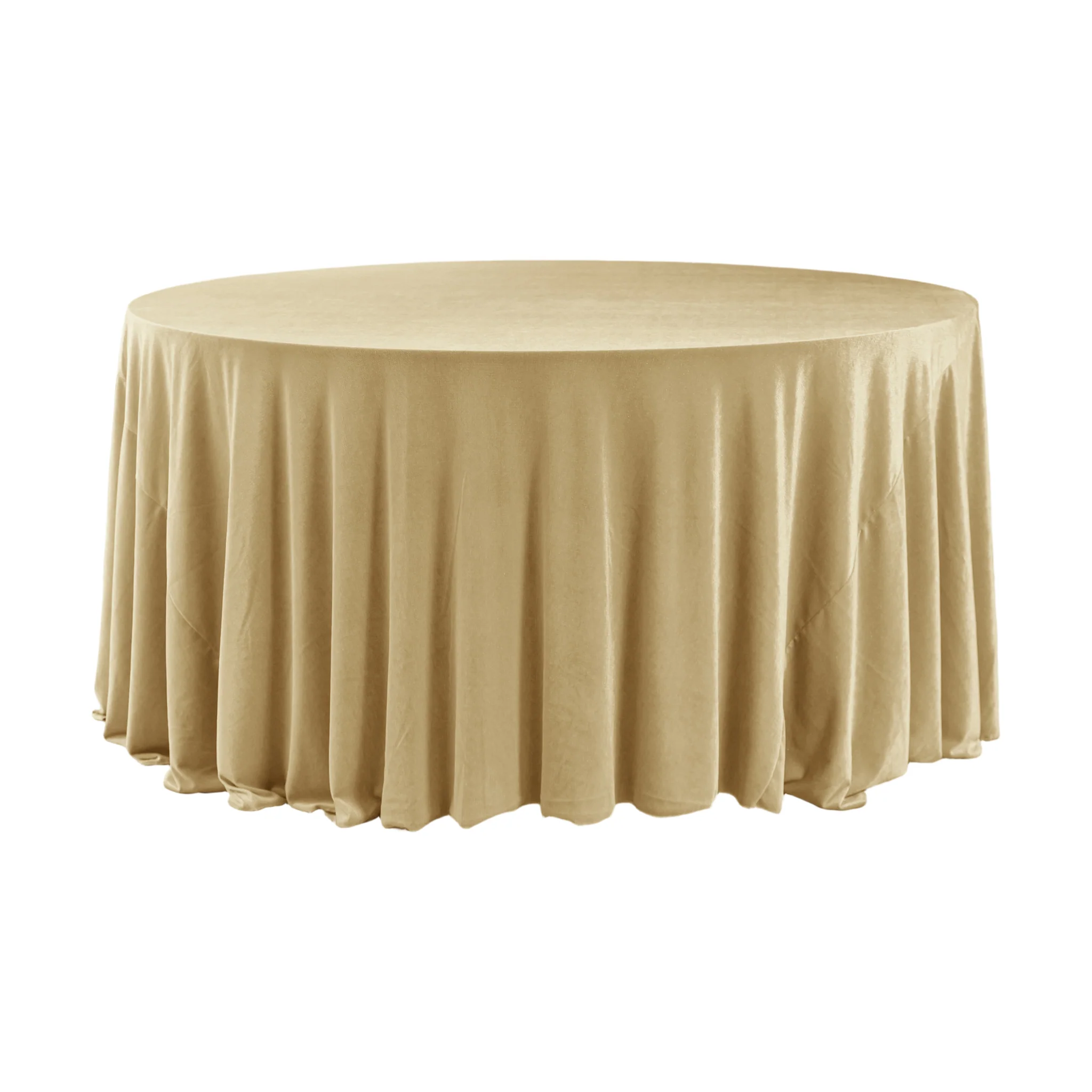 Glitter Velvet 132" Round Tablecloth - Champagne