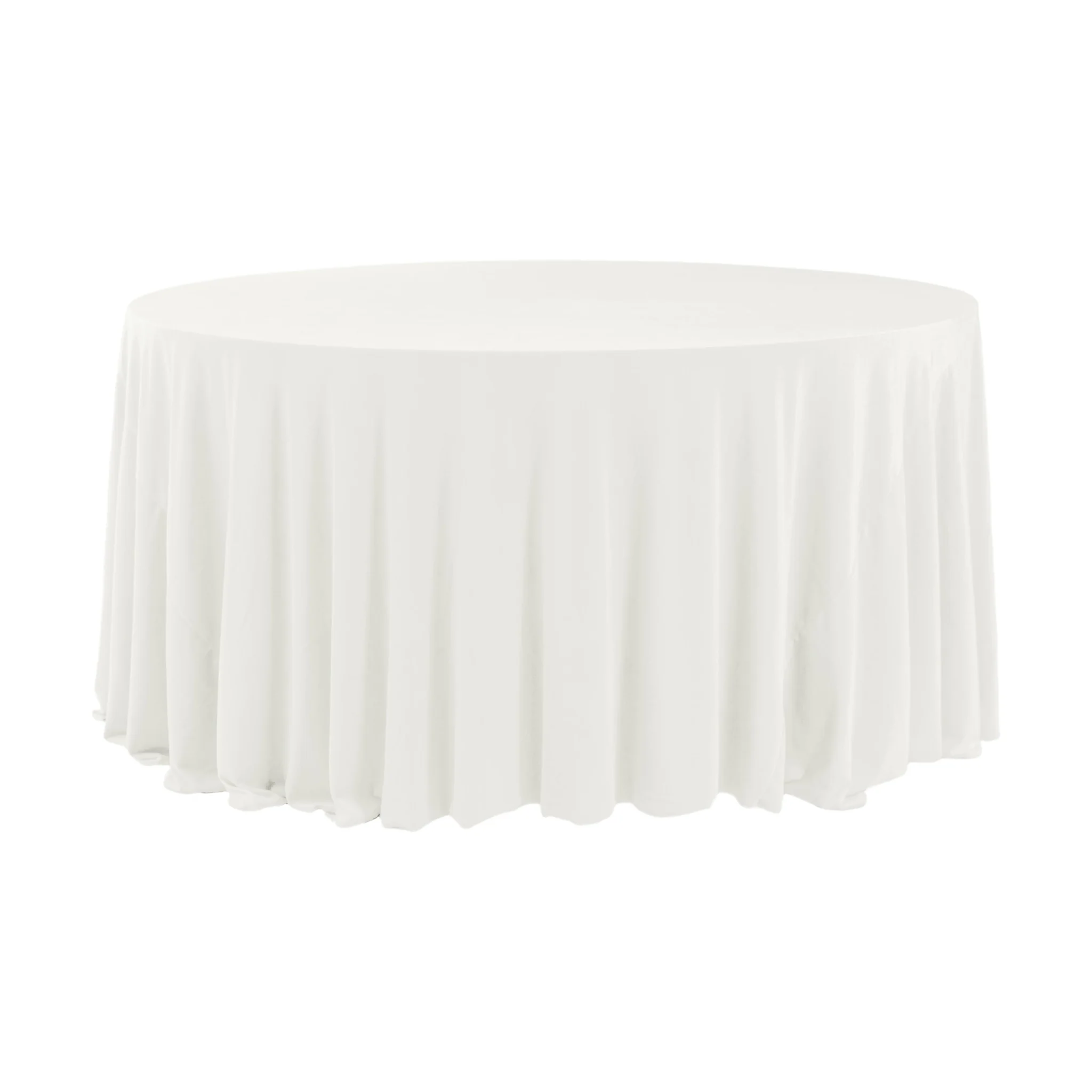 Glitter Velvet 132" Round Tablecloth - Ivory
