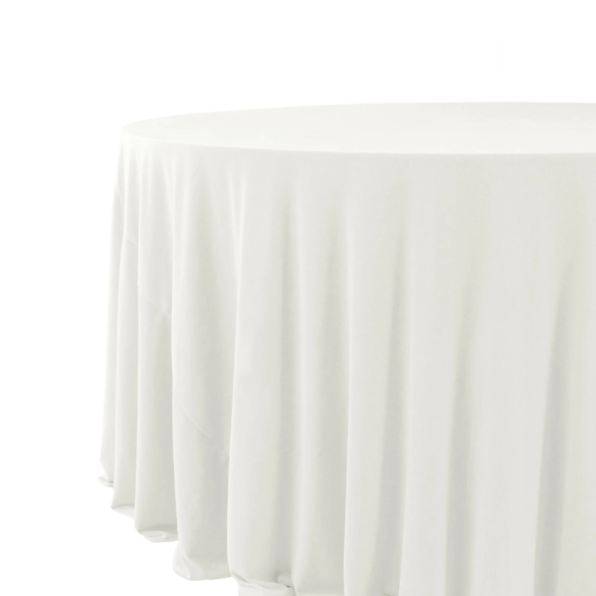 Glitter Velvet 132" Round Tablecloth - Ivory - Image 2