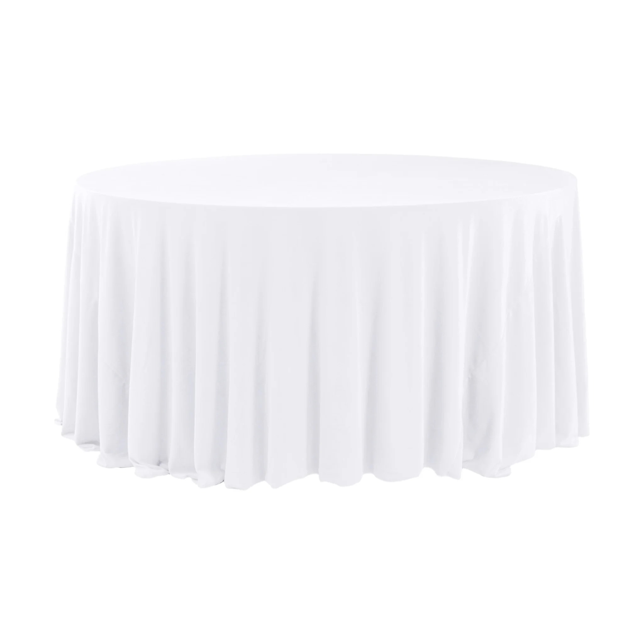 Glitter Velvet 132" Round Tablecloth - White