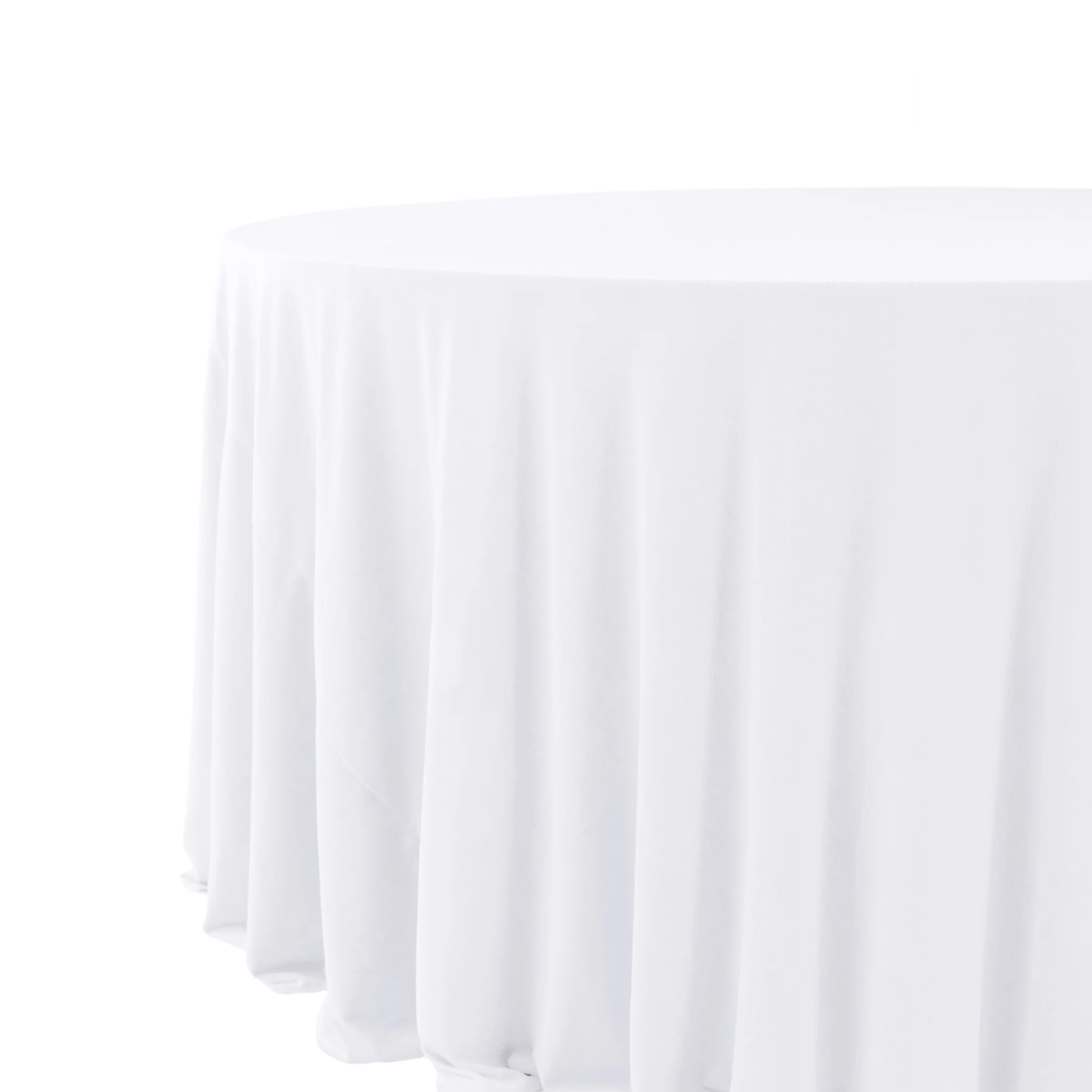 Glitter Velvet 132" Round Tablecloth - White - Image 2